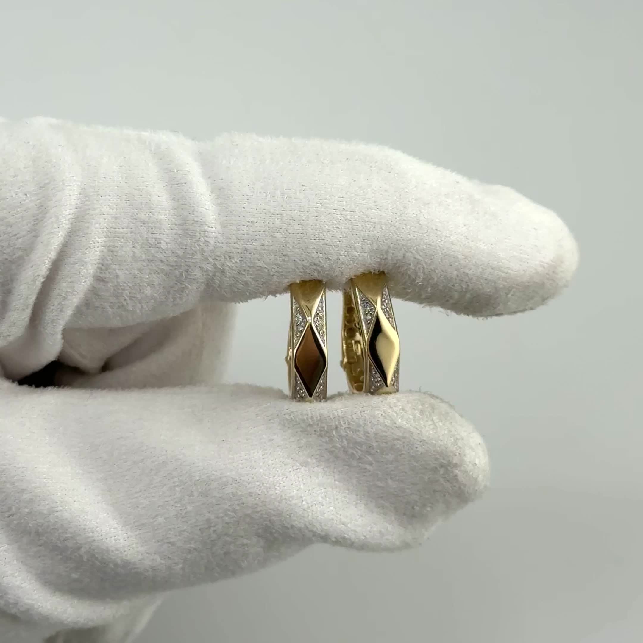 Серьги с бриллиантами из желтого золота 585 пробы арт. 42011БрY