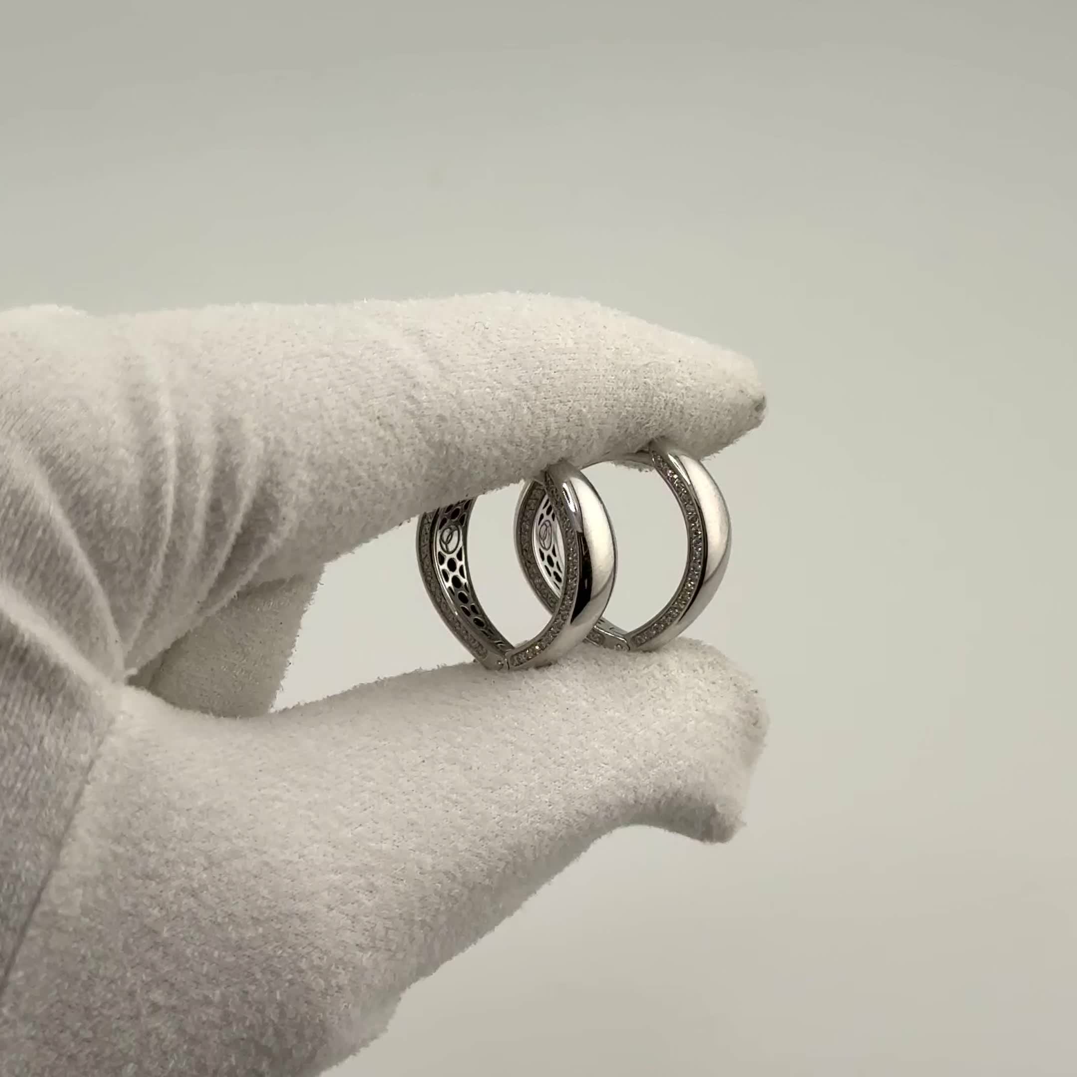 Серьги с бриллиантами из белого золота 585 пробы арт. 42021БрW