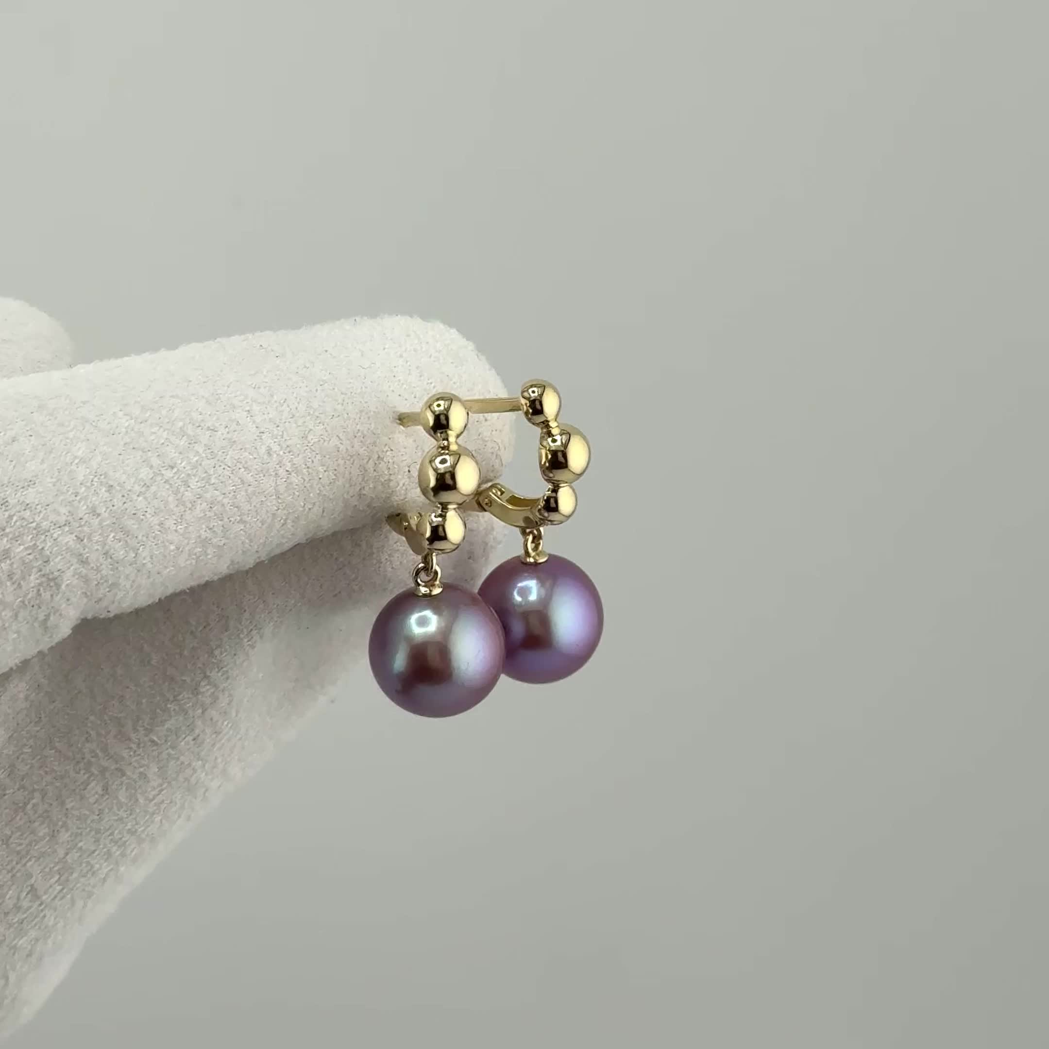 Серьги с жемчугом из желтого золота 585 пробы арт. 42045YEd3D11