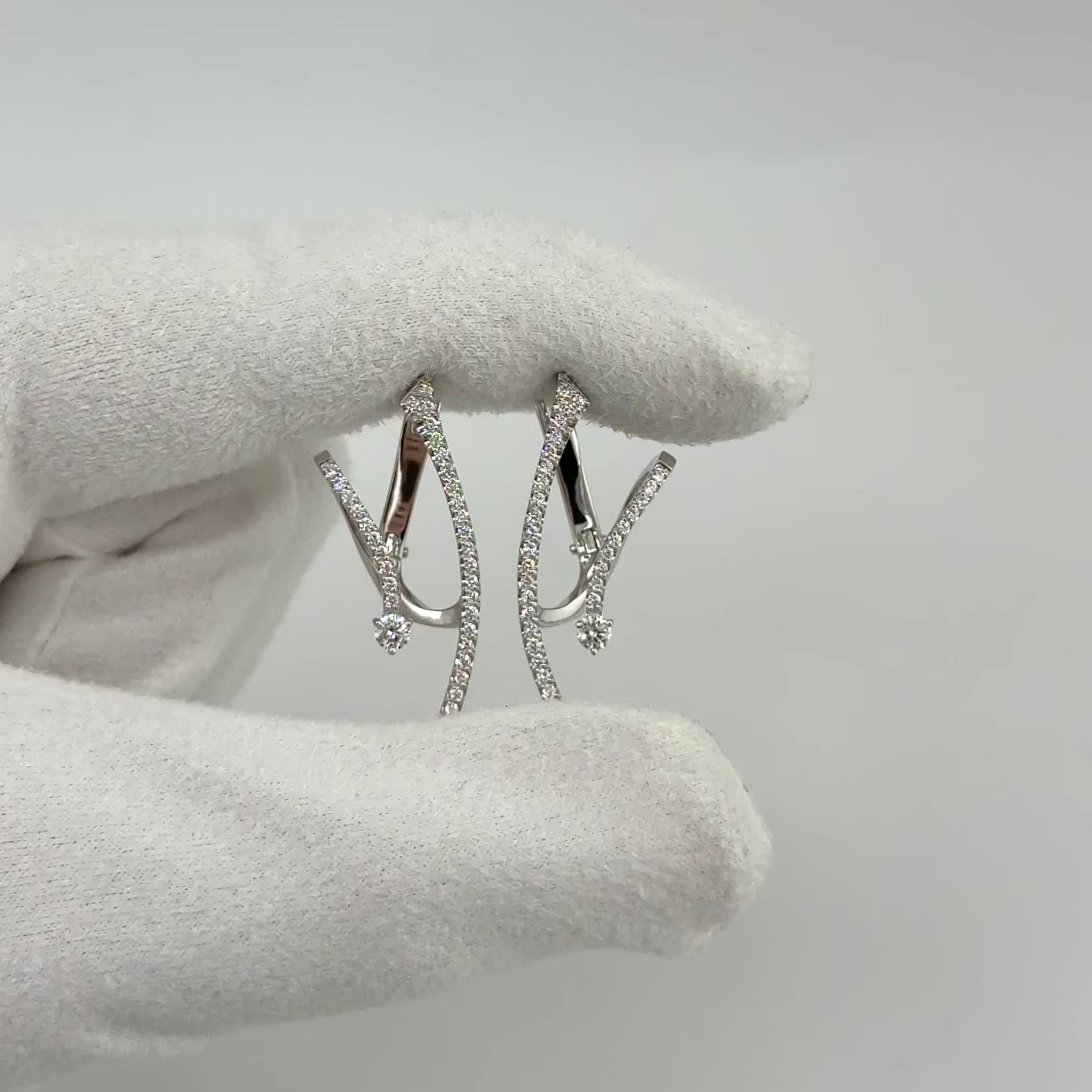 Серьги с бриллиантами из белого золота 585 пробы арт. 4338-21001