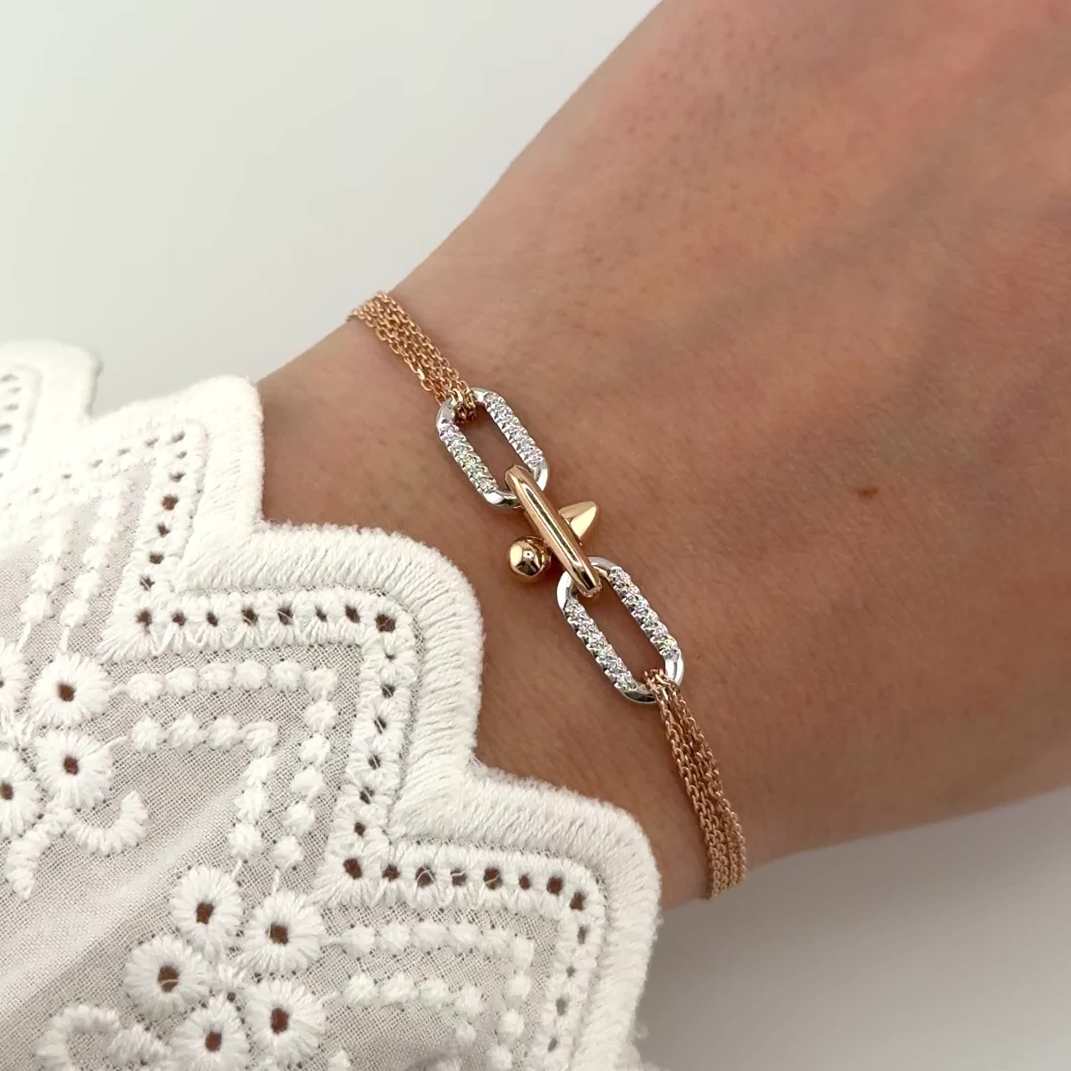 Браслет с бриллиантами из золота 585 пробы арт. 4485-410