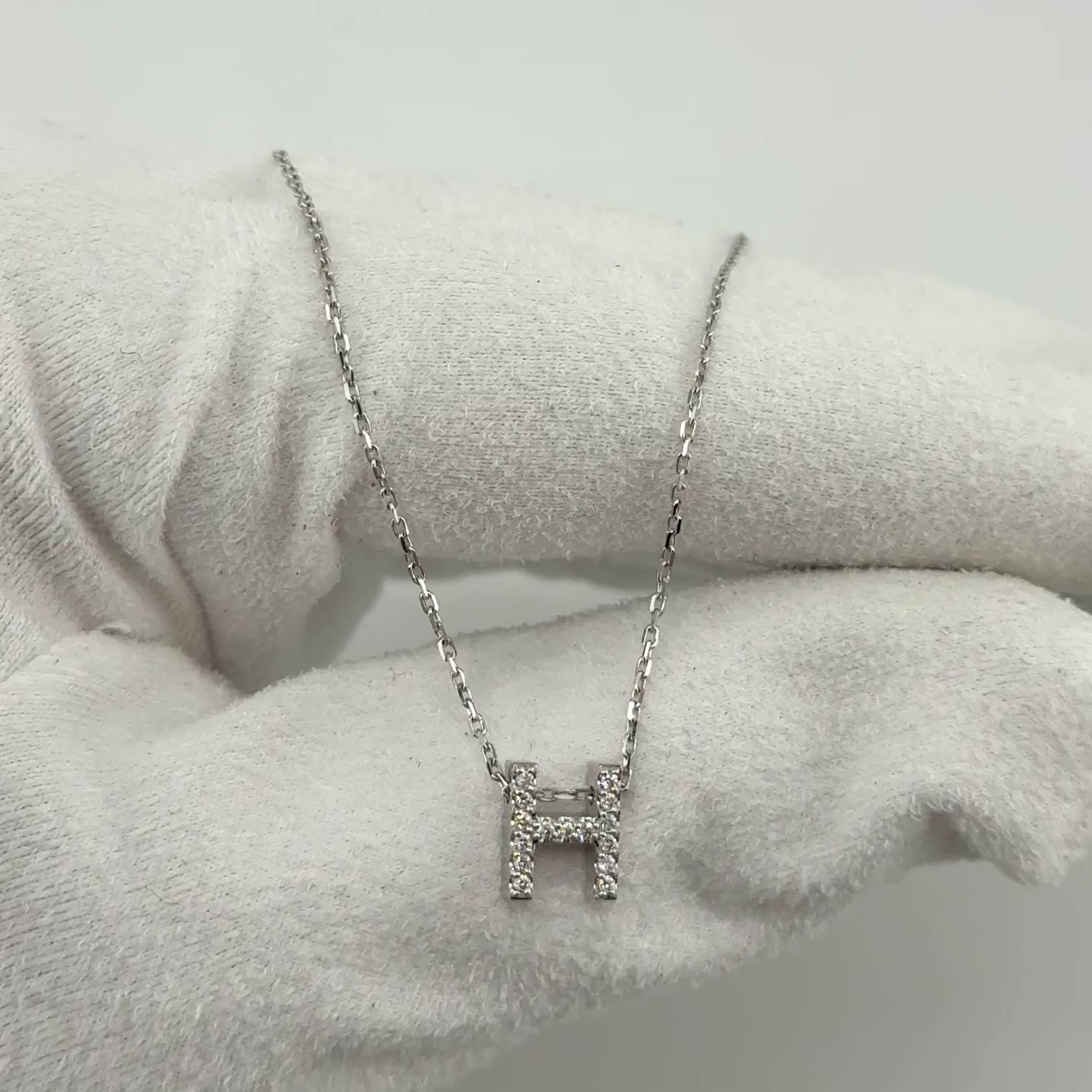 Колье "Буква Н" с бриллиантами из белого золота 585 пробы арт. 4581-51001