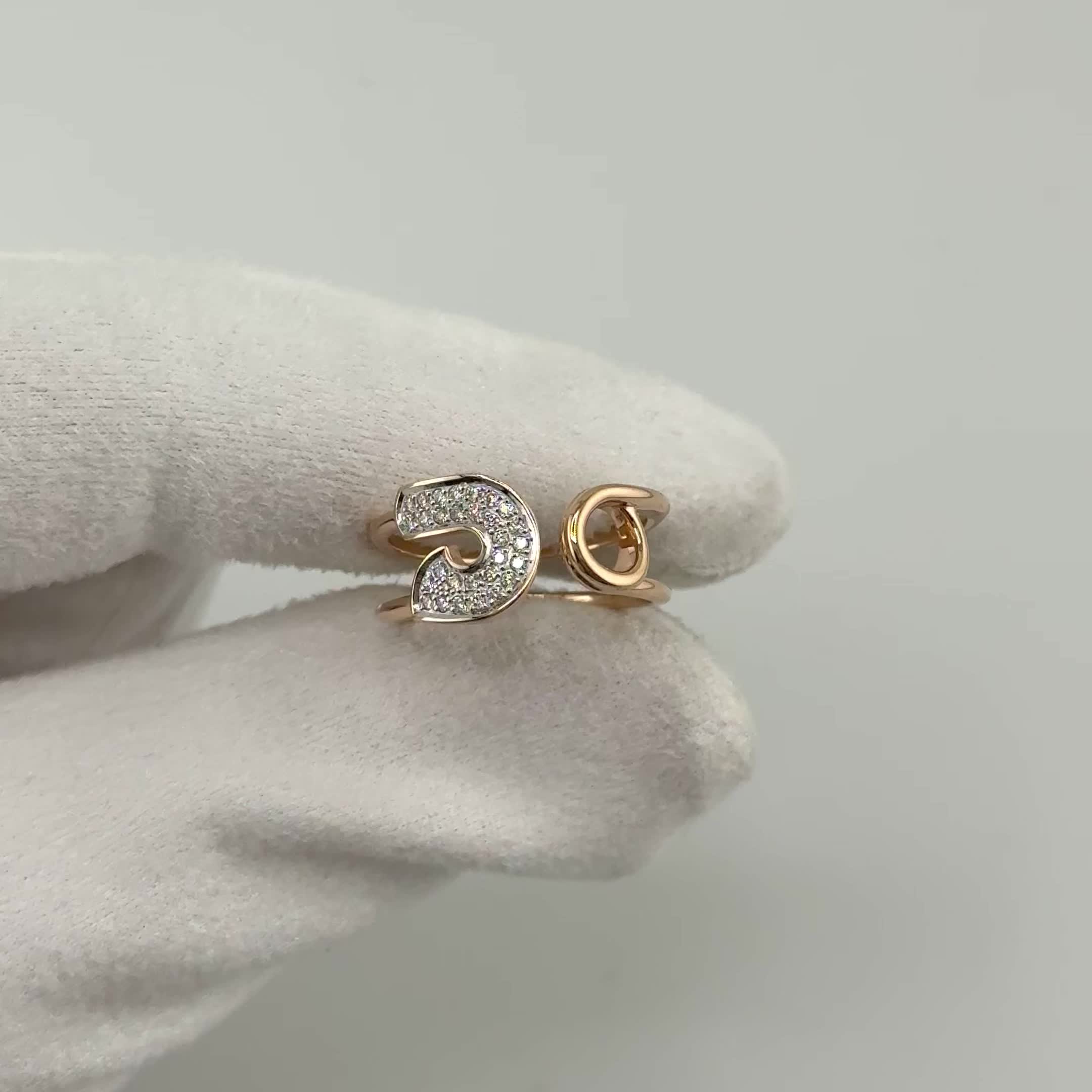 Кольцо "Булавка" с бриллиантами из золота 585 пробы арт. 4615-110