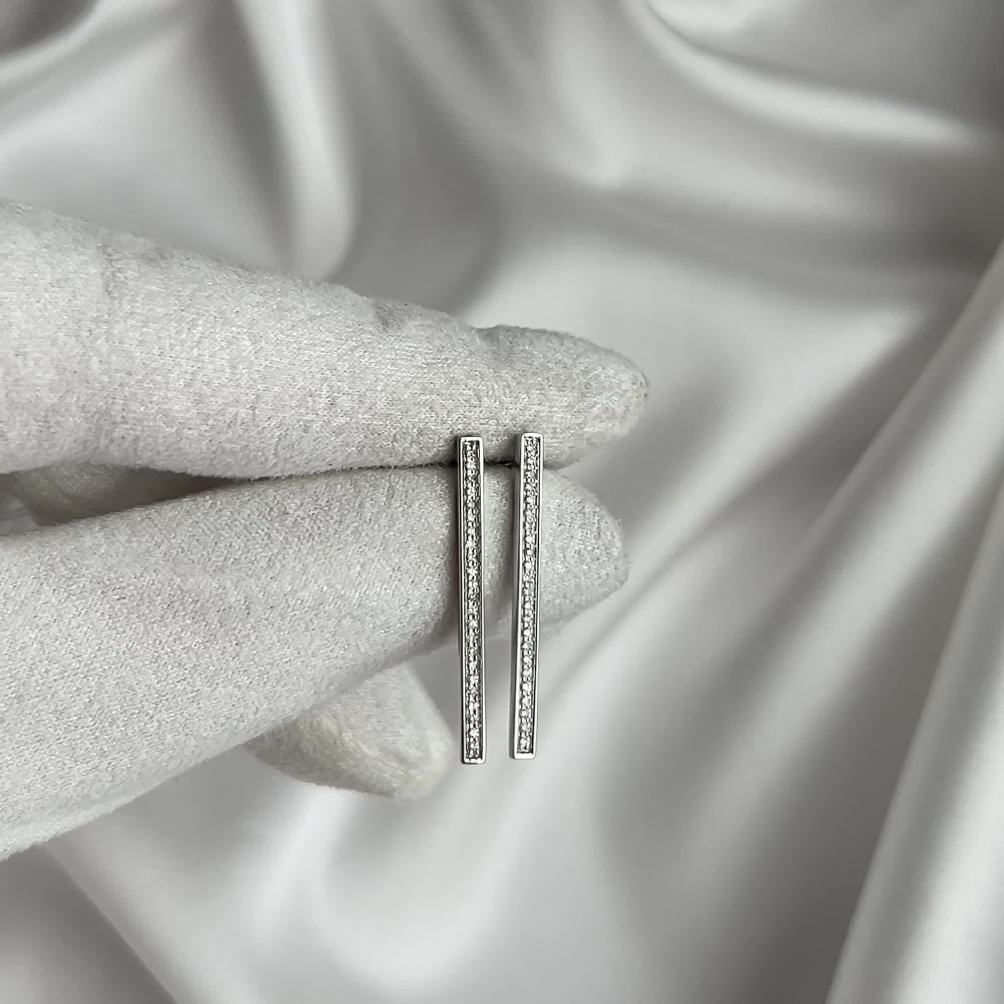 Пуссеты с бриллиантами из белого золота 585 пробы арт. 5-11-1086-206