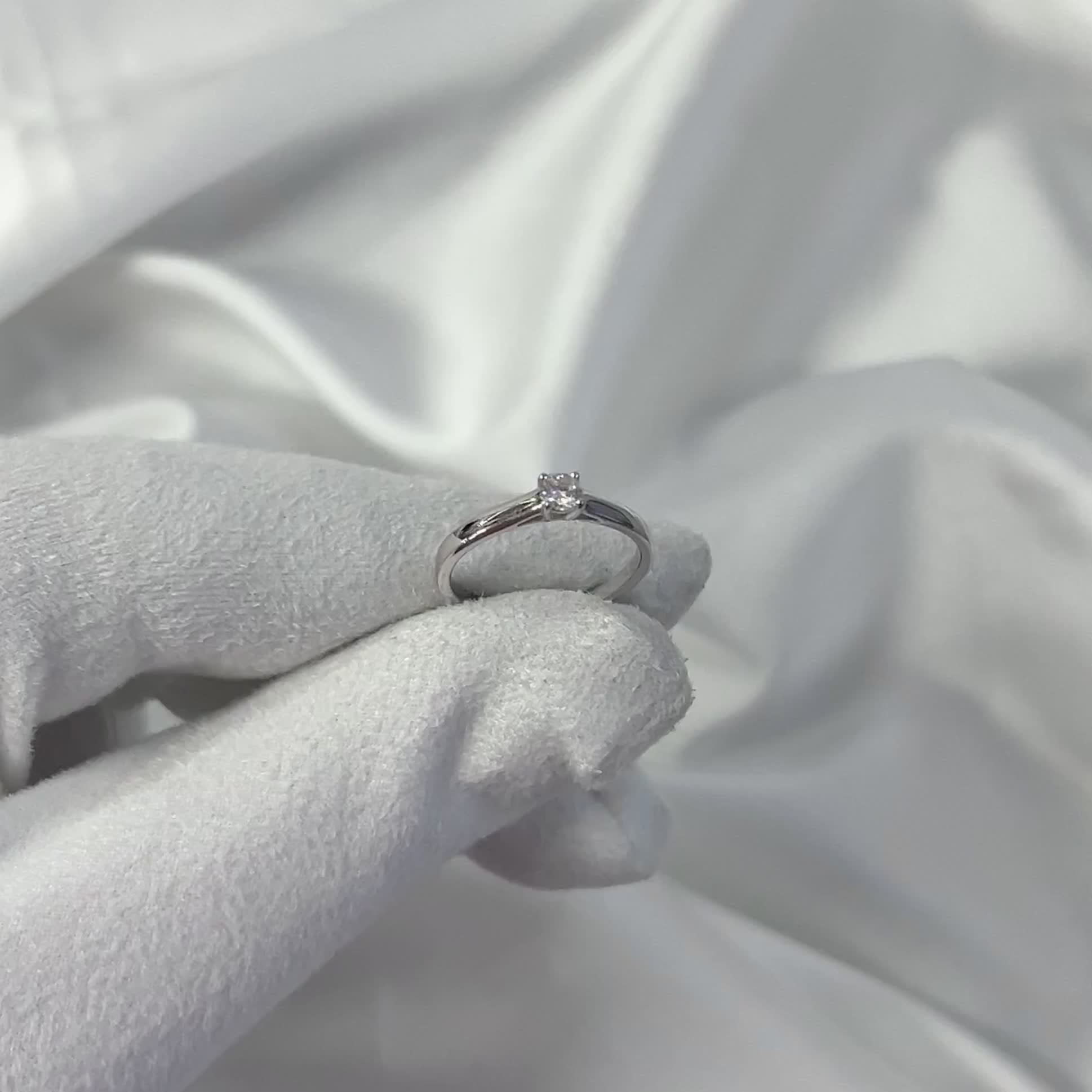 Кольцо с бриллиантом из белого золота 585 пробы арт. 5-1187-103-1Б