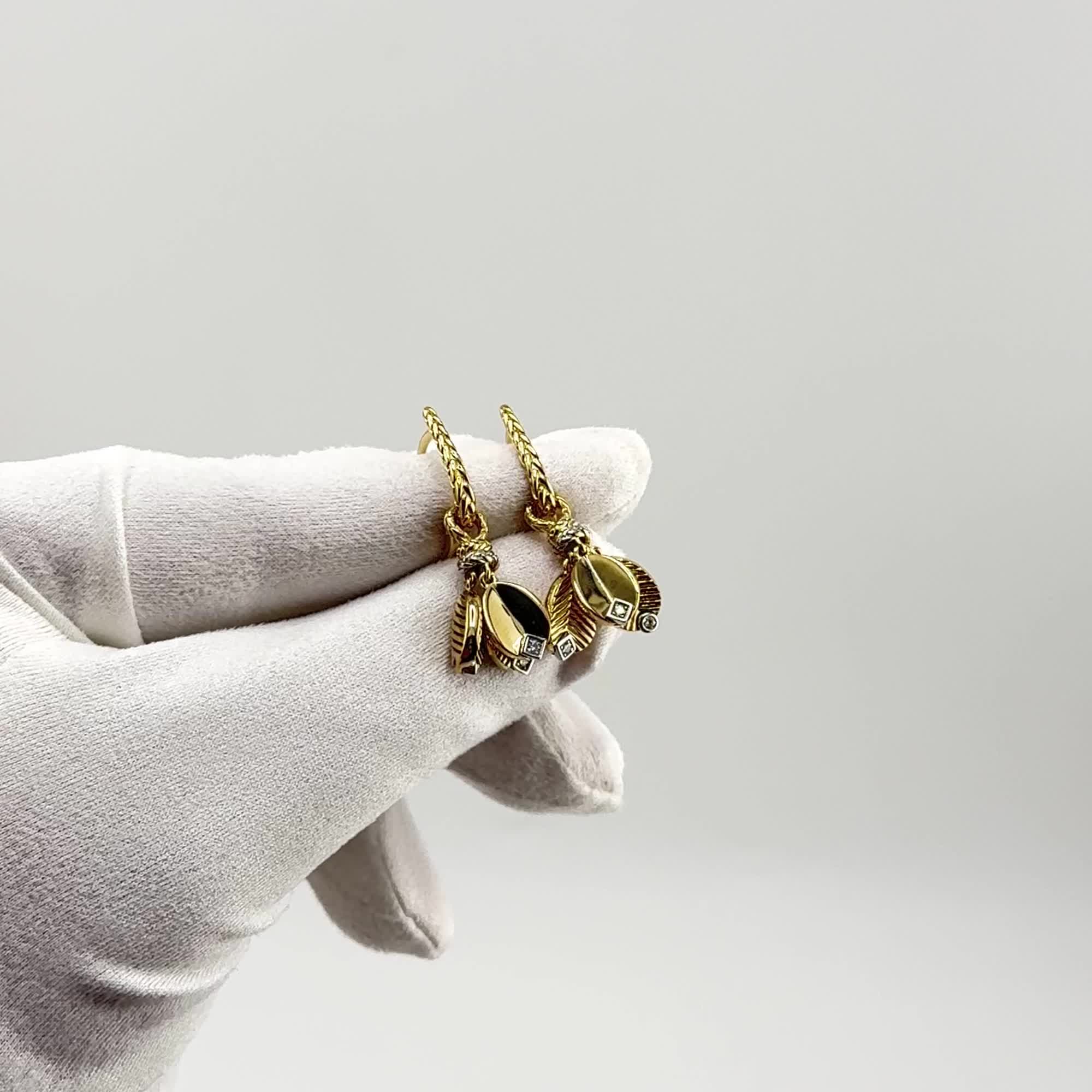 Серьги с бриллиантами из желтого золота 585 пробы арт. 5-5941-103-2Ж