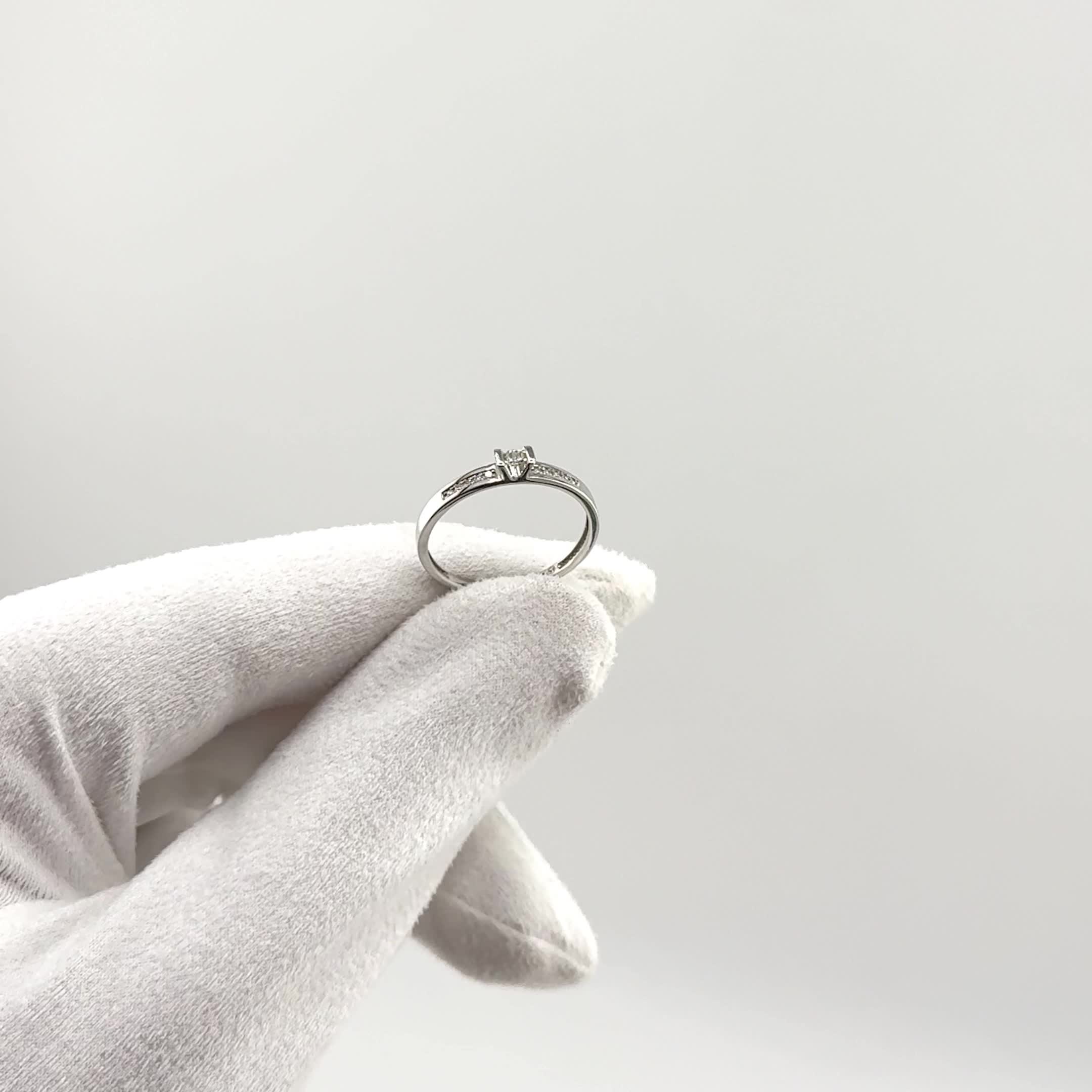 Кольцо с бриллиантами из белого золота 585 пробы арт. 5-5966-103-1Б