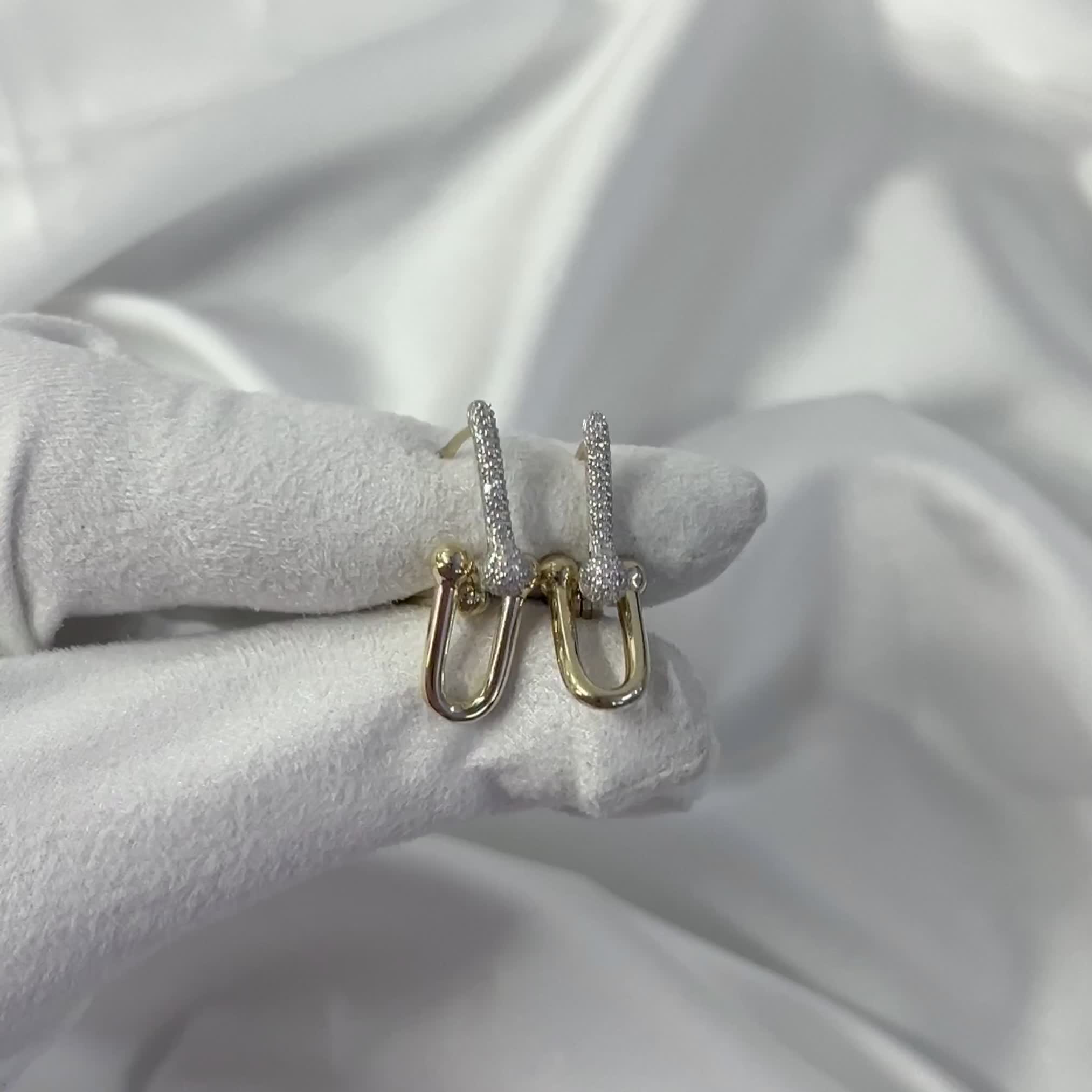 Серьги с бриллиантами из желтого золота 585 пробы арт. 5-6823-103-2Ж