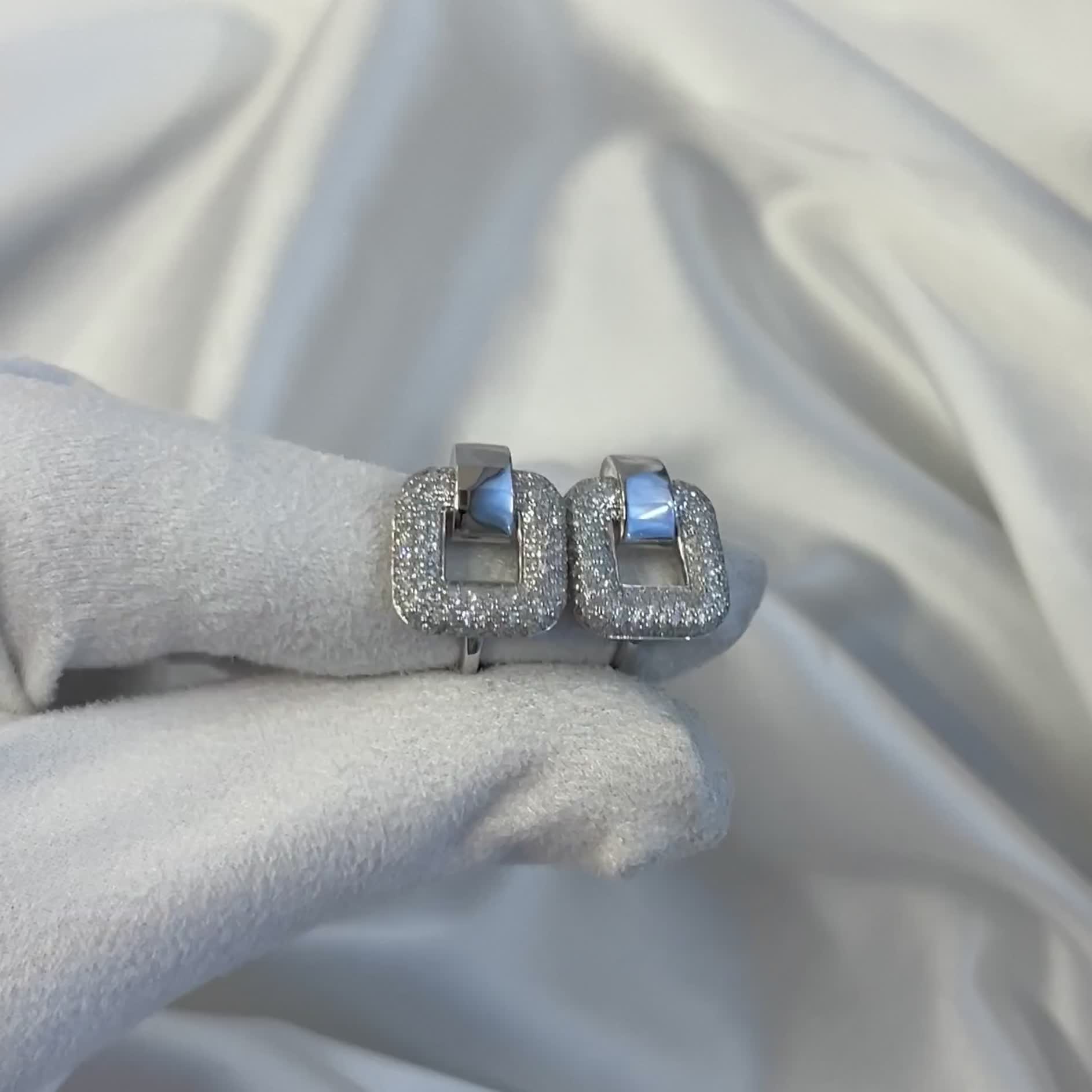 Серьги с бриллиантами из белого золота 585 пробы арт. 5-6834-103-2Б