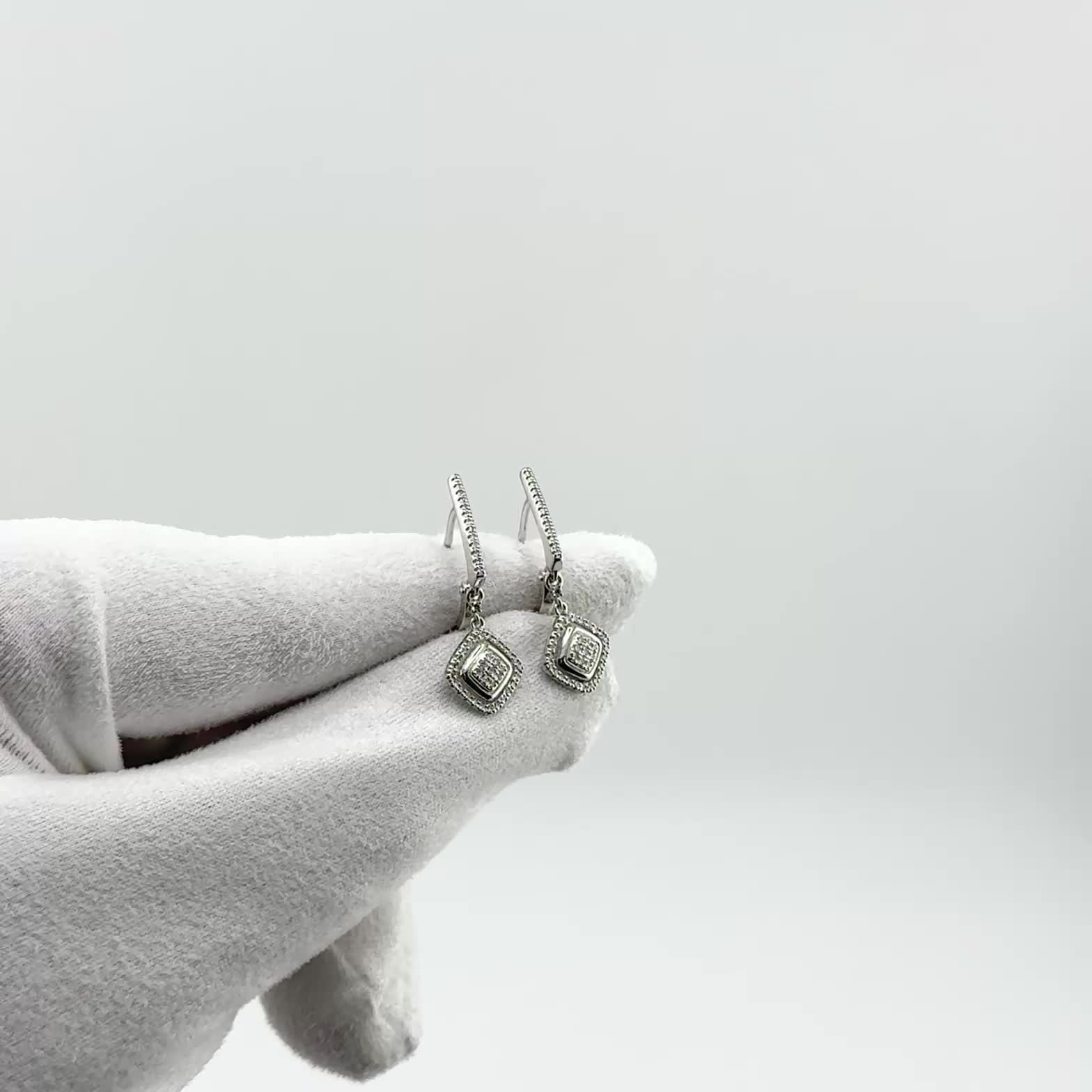 Серьги с бриллиантами из белого золота 585 пробы арт. 5-7425-103-2Б