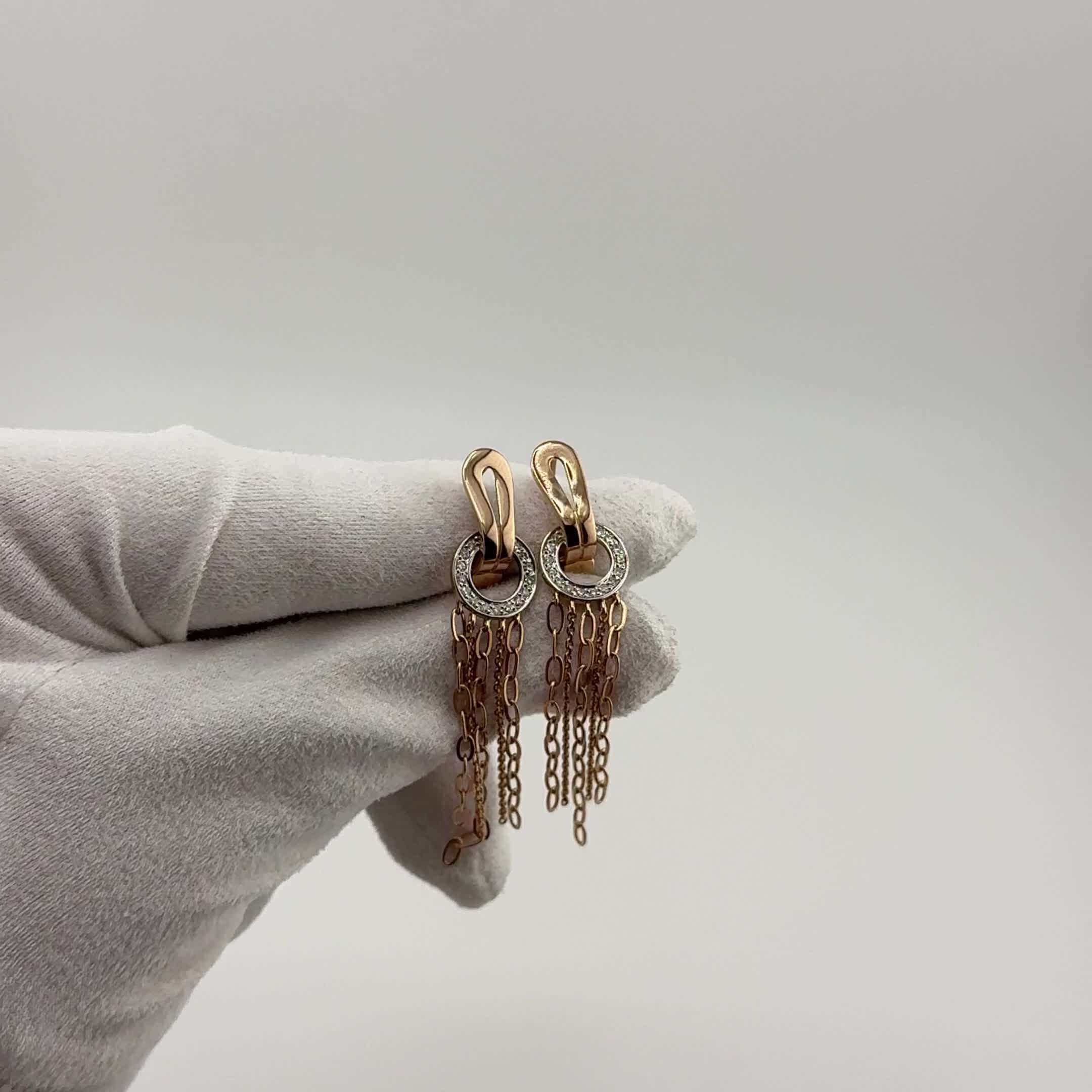 Серьги с бриллиантами из золота 585 пробы арт. 51-221-02980-1