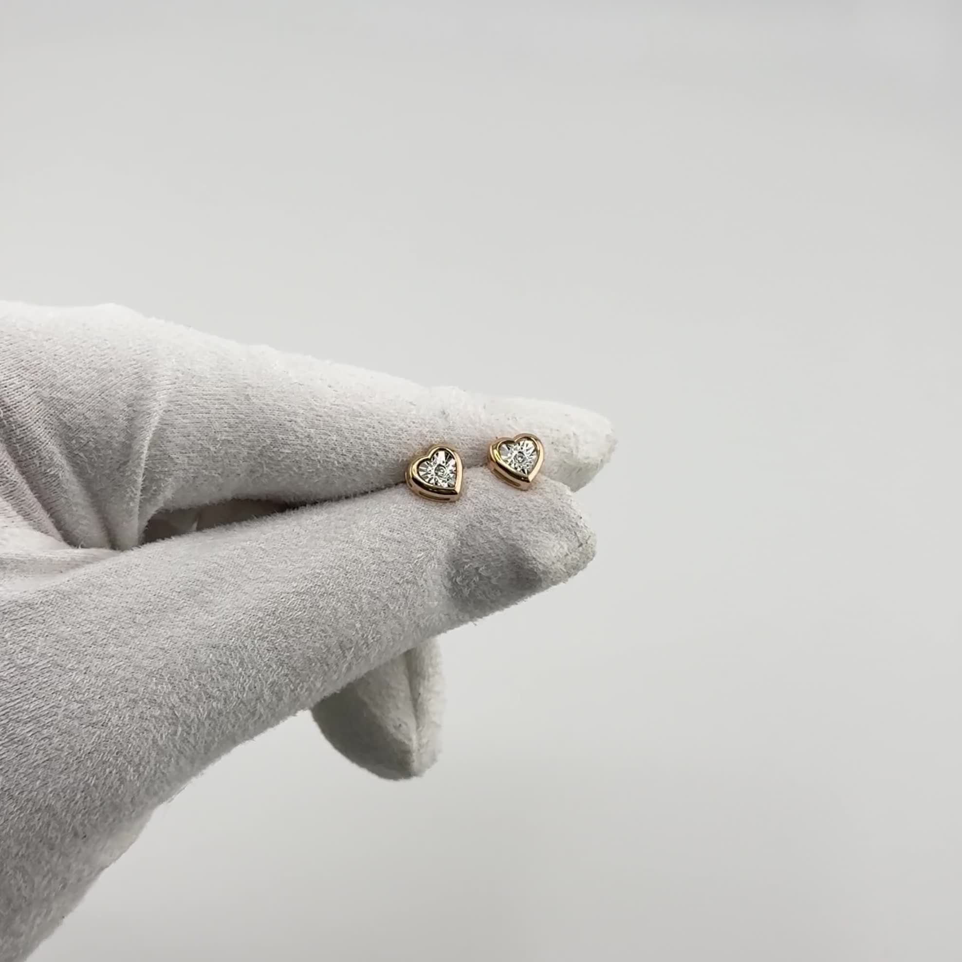 Серьги "Сердца" с бриллиантами из золота 585 пробы арт. 51-222-02943-1