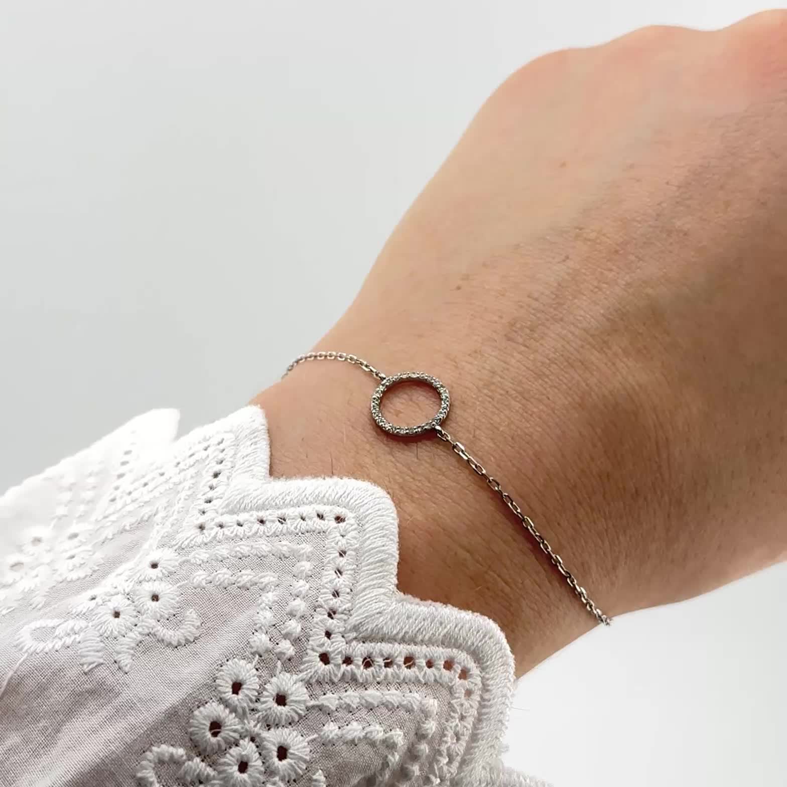 Браслет с бриллиантами из белого золота 585 пробы арт. 5145-200