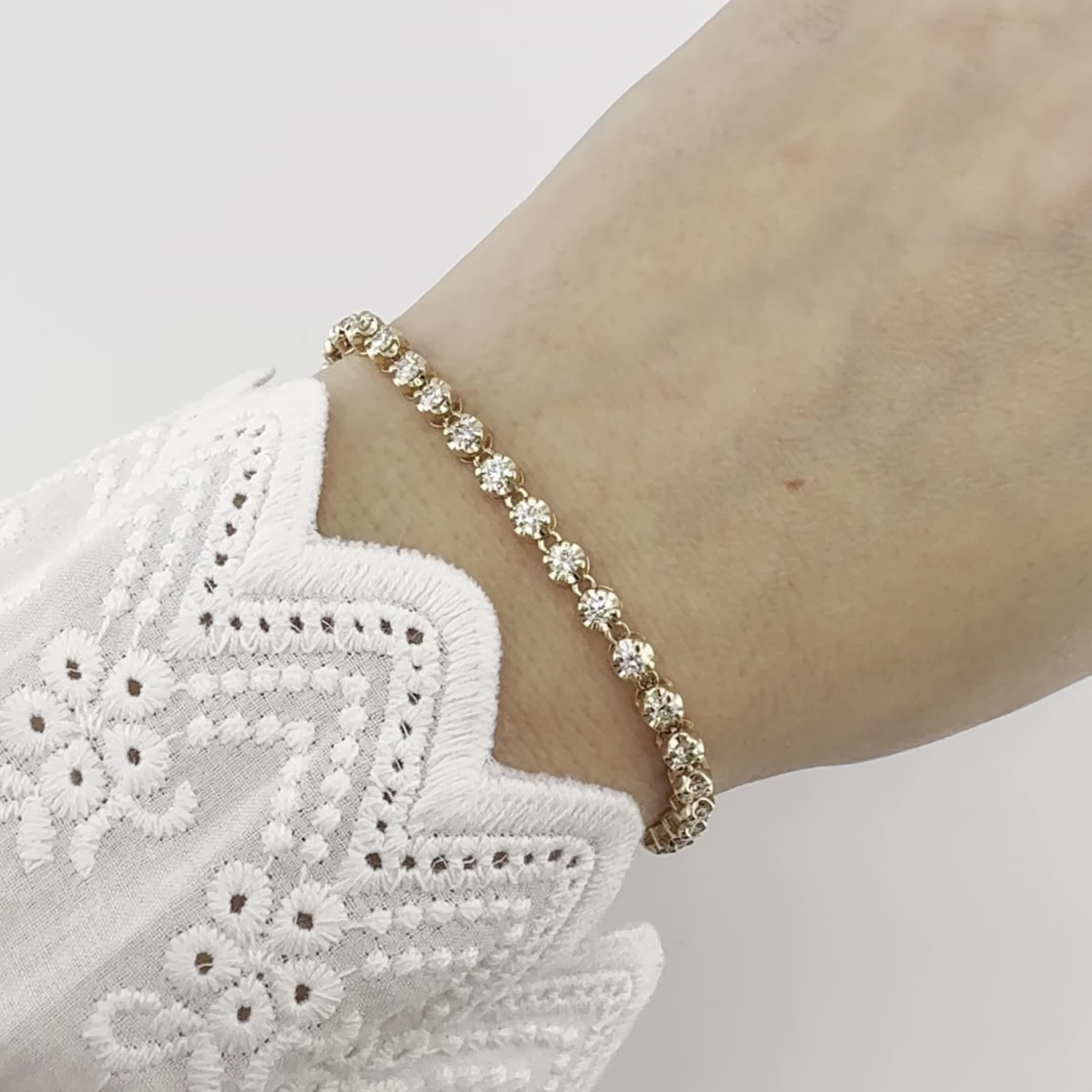 Браслет с бриллиантами из золота 585 пробы арт. 56325-100