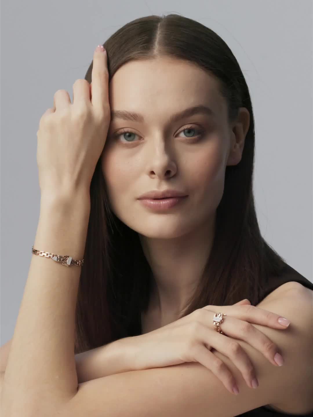 Браслет с бриллиантами из золота 585 пробы арт. 56570-100