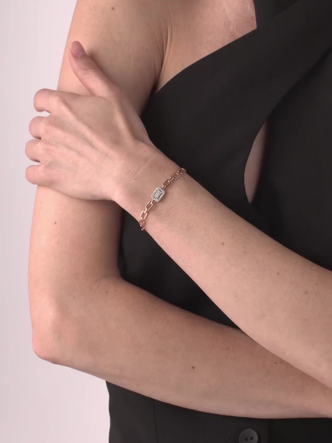 Браслет с бриллиантами из золота 585 пробы арт. 56875-100