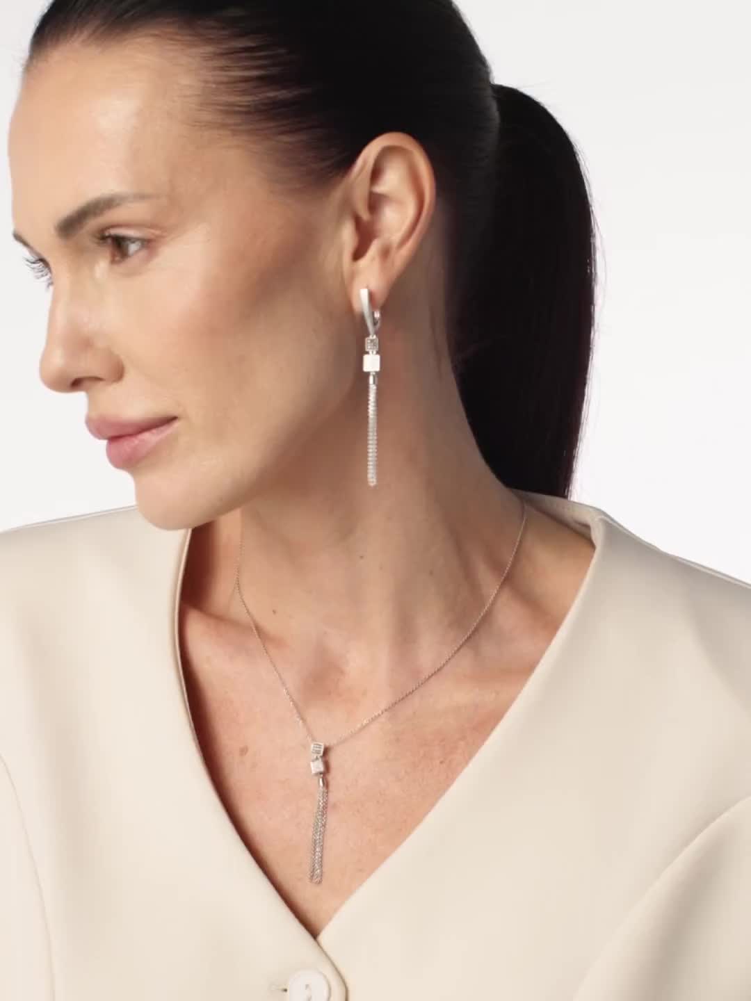 Колье с бриллиантами из белого золота 585 пробы арт. 65188-213