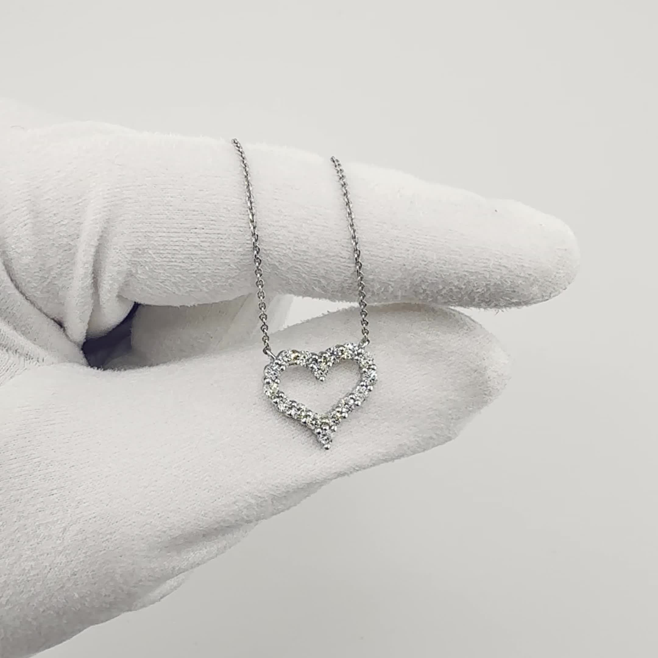 Колье "Сердце" с бриллиантами из белого золота 585 пробы арт. 65460-200