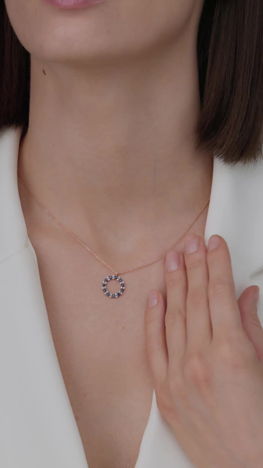 Колье с сапфирами и бриллиантами из золота 585 пробы арт. 66279-102