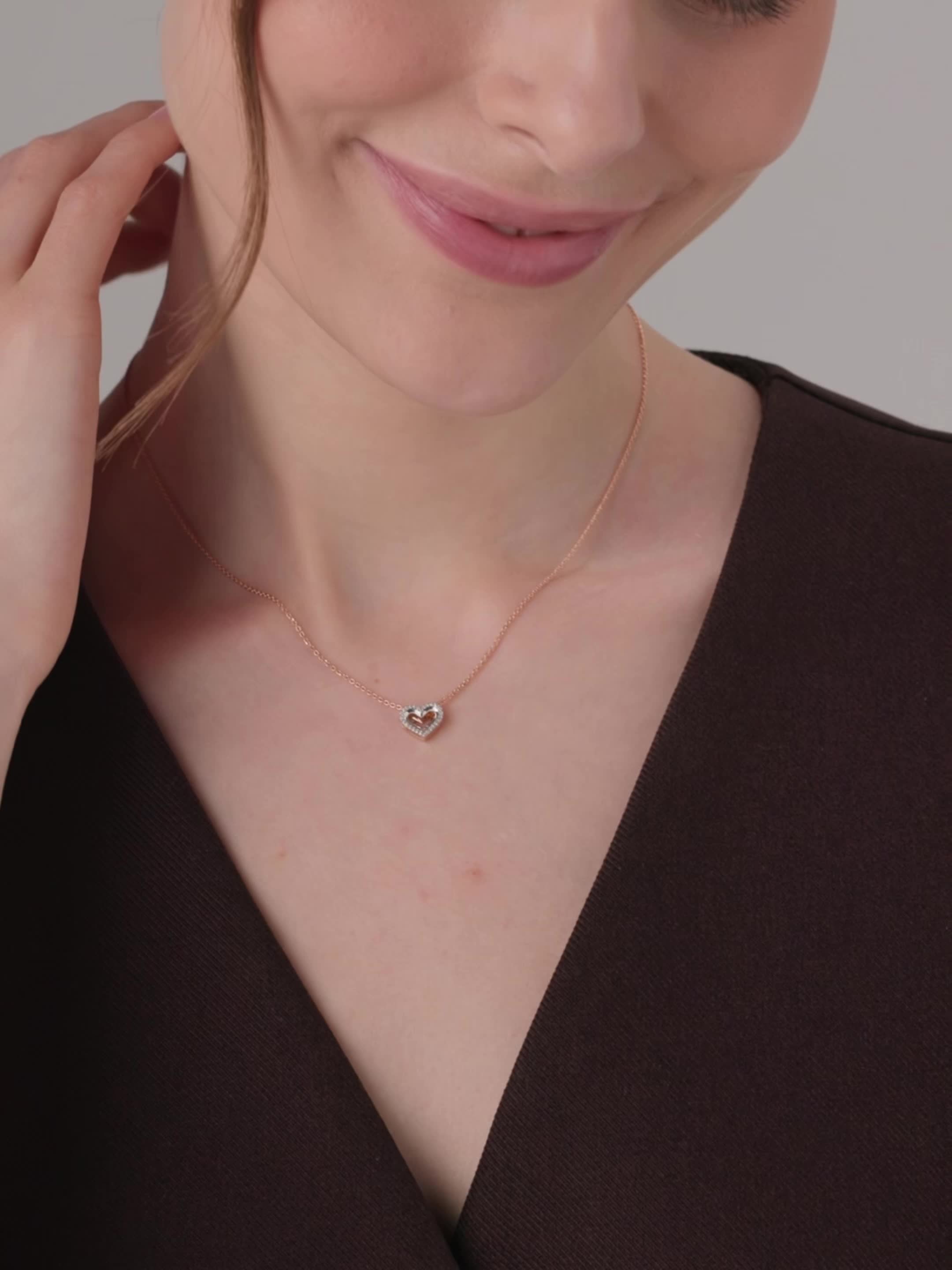 Колье "Сердце" с бриллиантами из золота 585 пробы арт. 66615-100