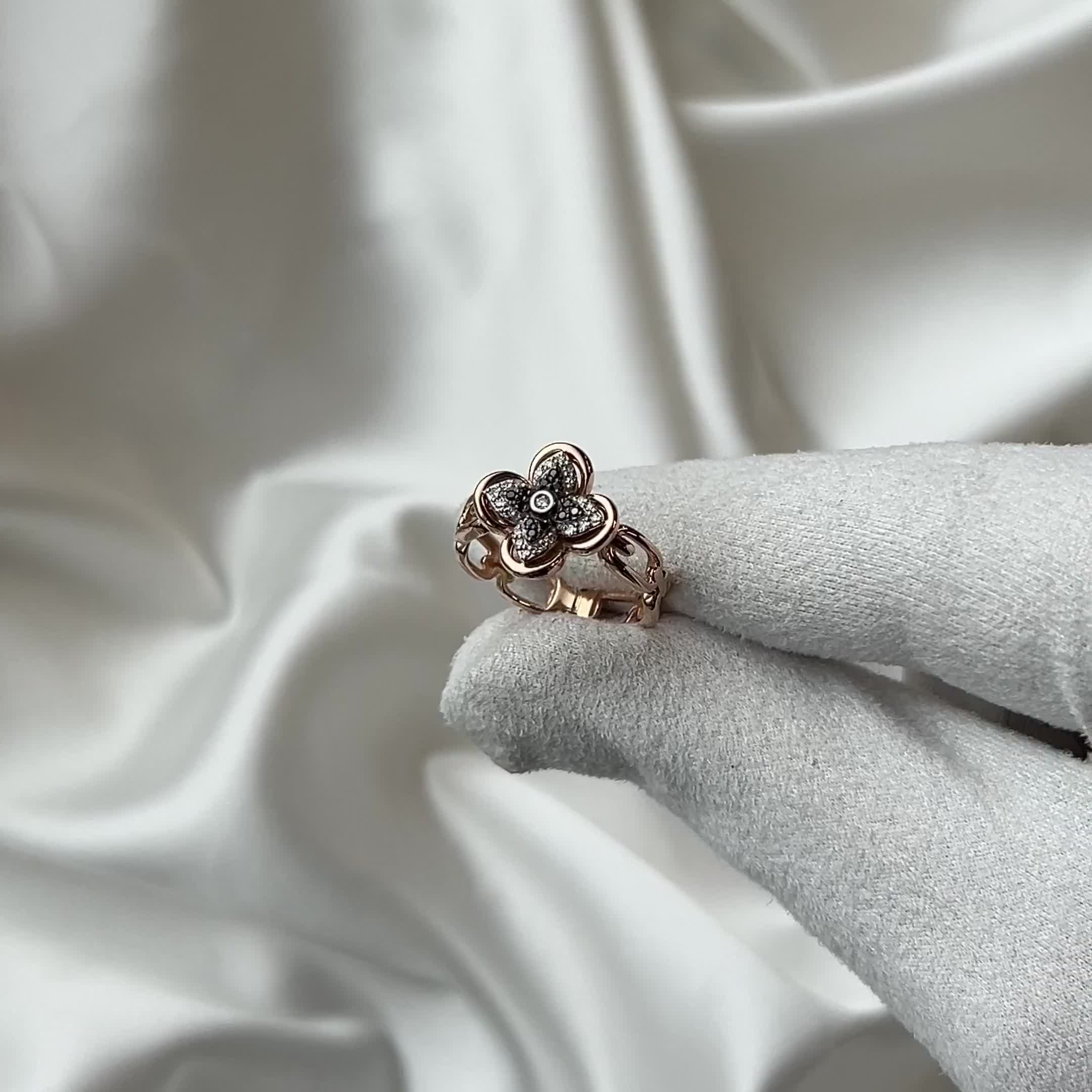 Кольцо с бриллиантами из золота 585 пробы арт. 7010144