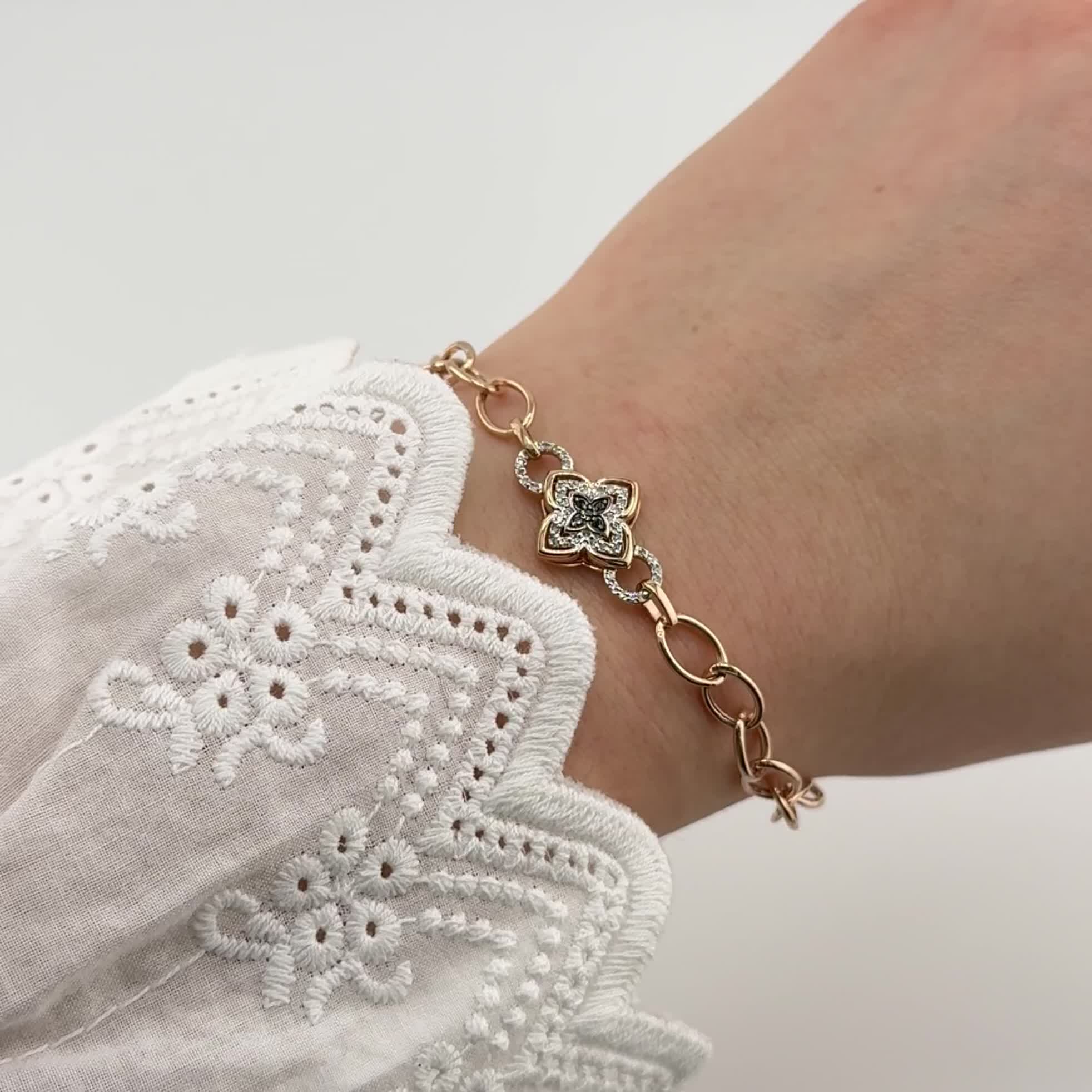 Браслет с бриллиантами из золота 585 пробы арт. 7050015