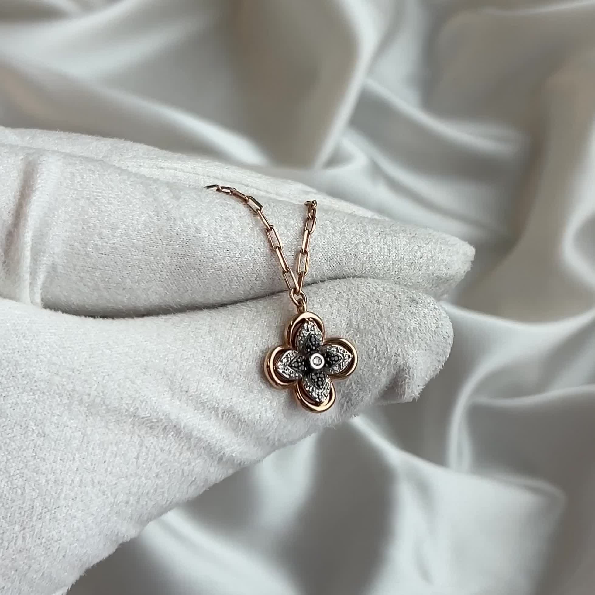 Колье "Клевер" с бриллиантами из золота 585 пробы арт. 7070015