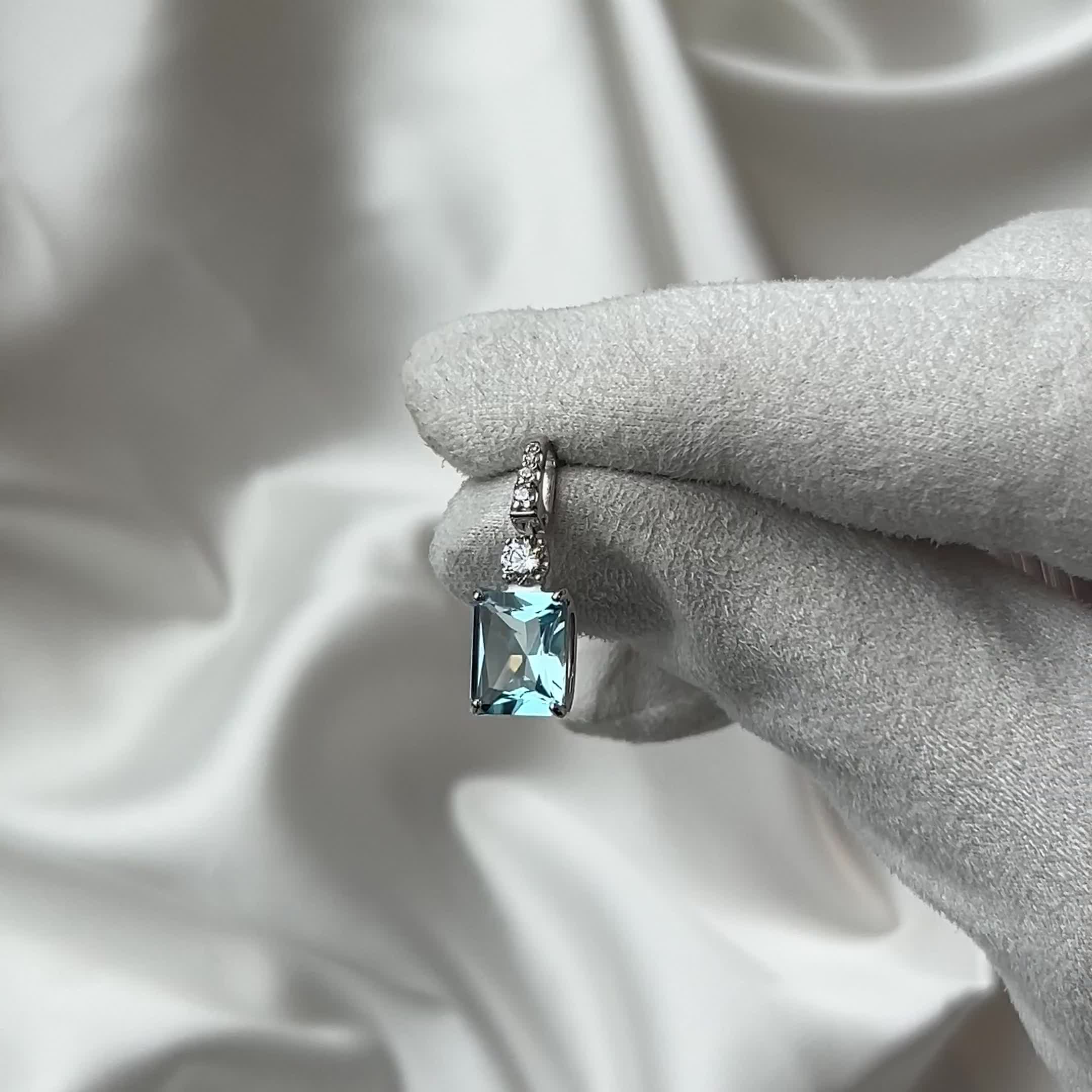 Подвеска с топазом и фианитами из золота 585 пробы  арт. 731932