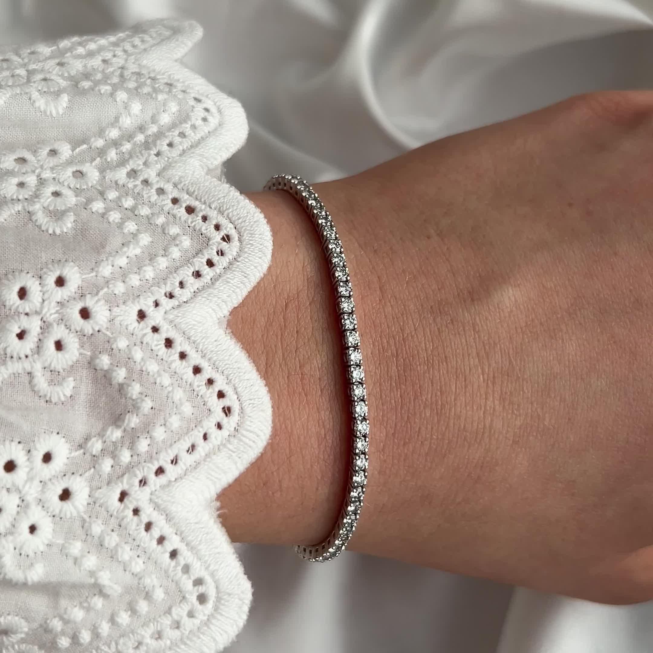 Браслет с бриллиантами из белого золота 585 пробы арт. 8-31-0043-201