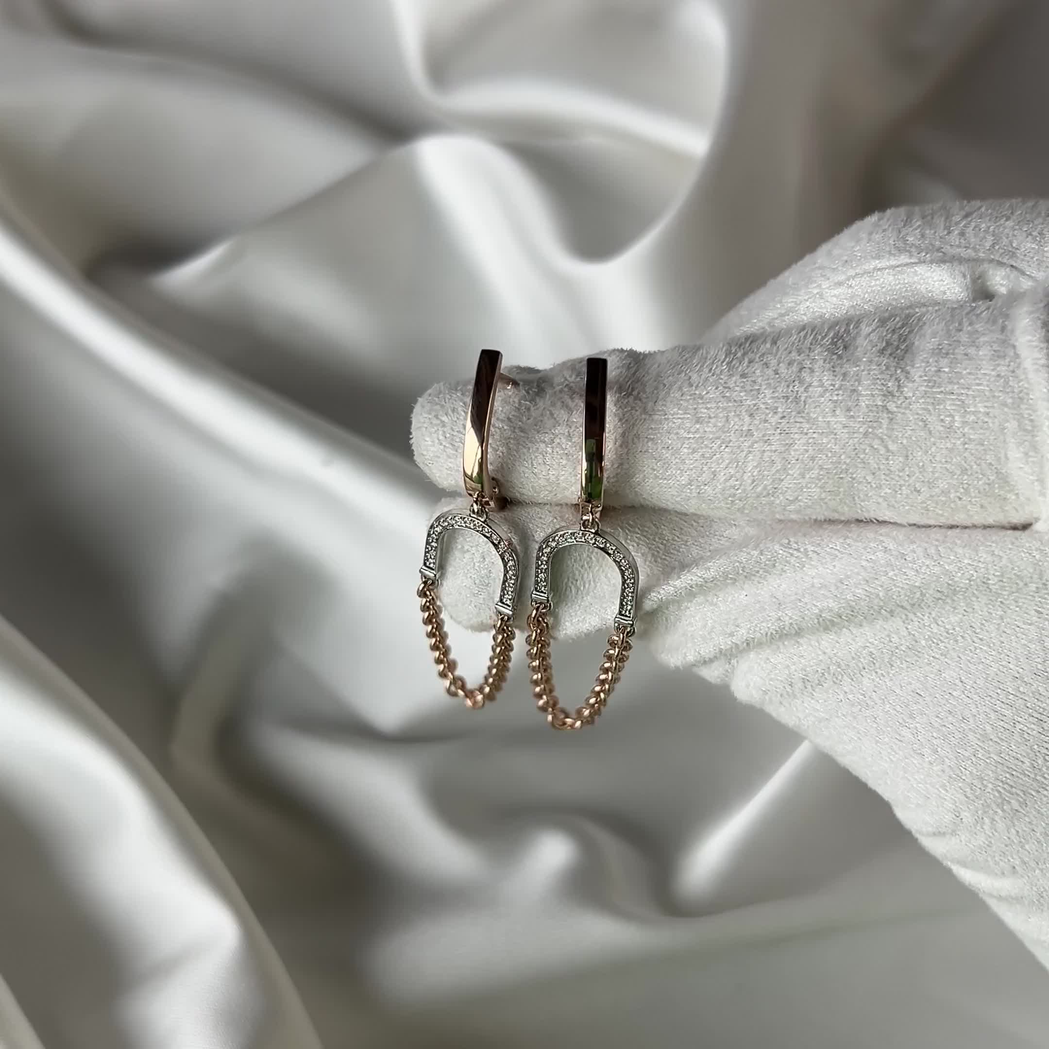 Серьги с бриллиантами из золота 585 пробы арт. 812-2120