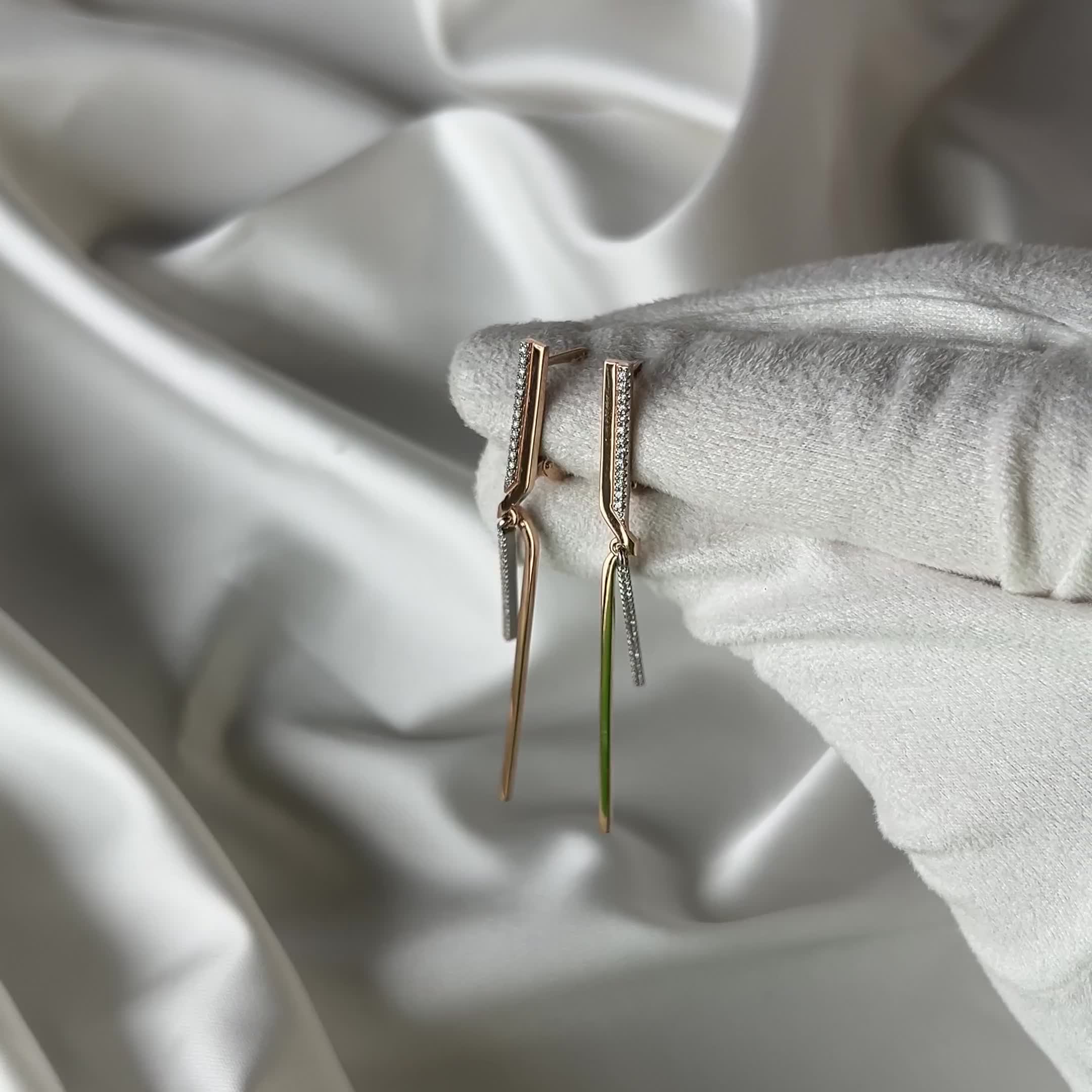 Серьги с бриллиантами из золота 585 пробы арт. 856-2120