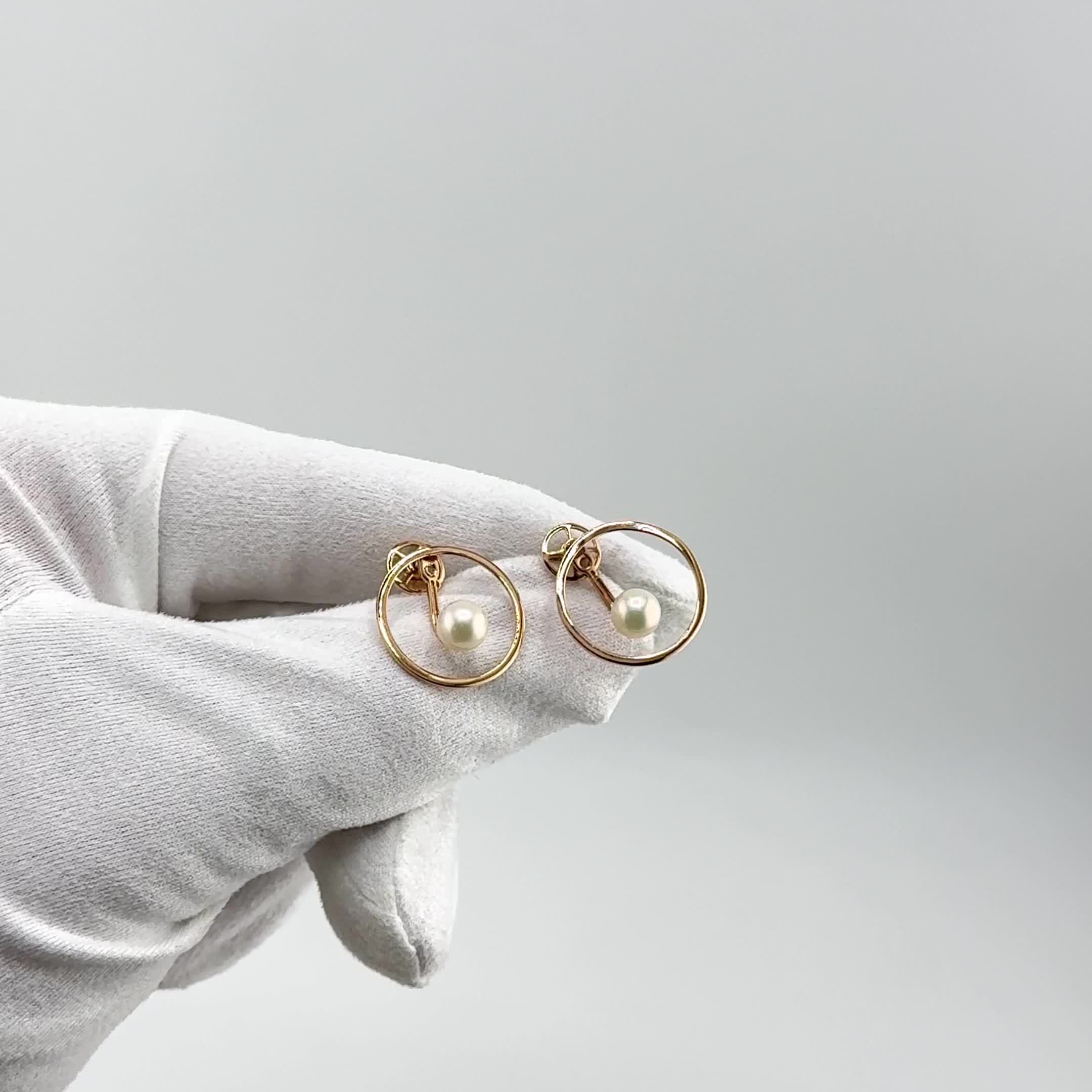 Пусеты с жемчугом из золота 585 пробы арт. 91806084