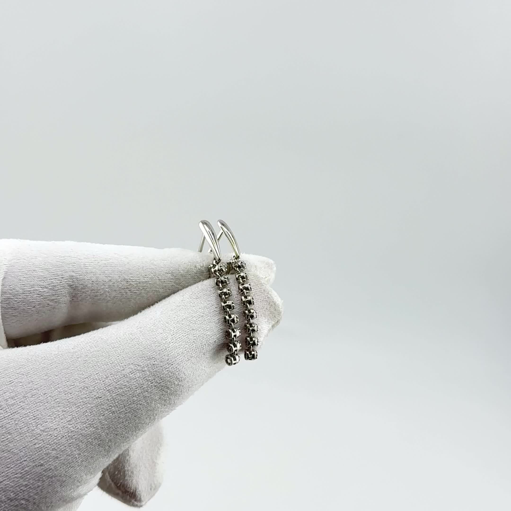 Серьги с бриллиантами из белого золота 585 пробы арт. 941881.2