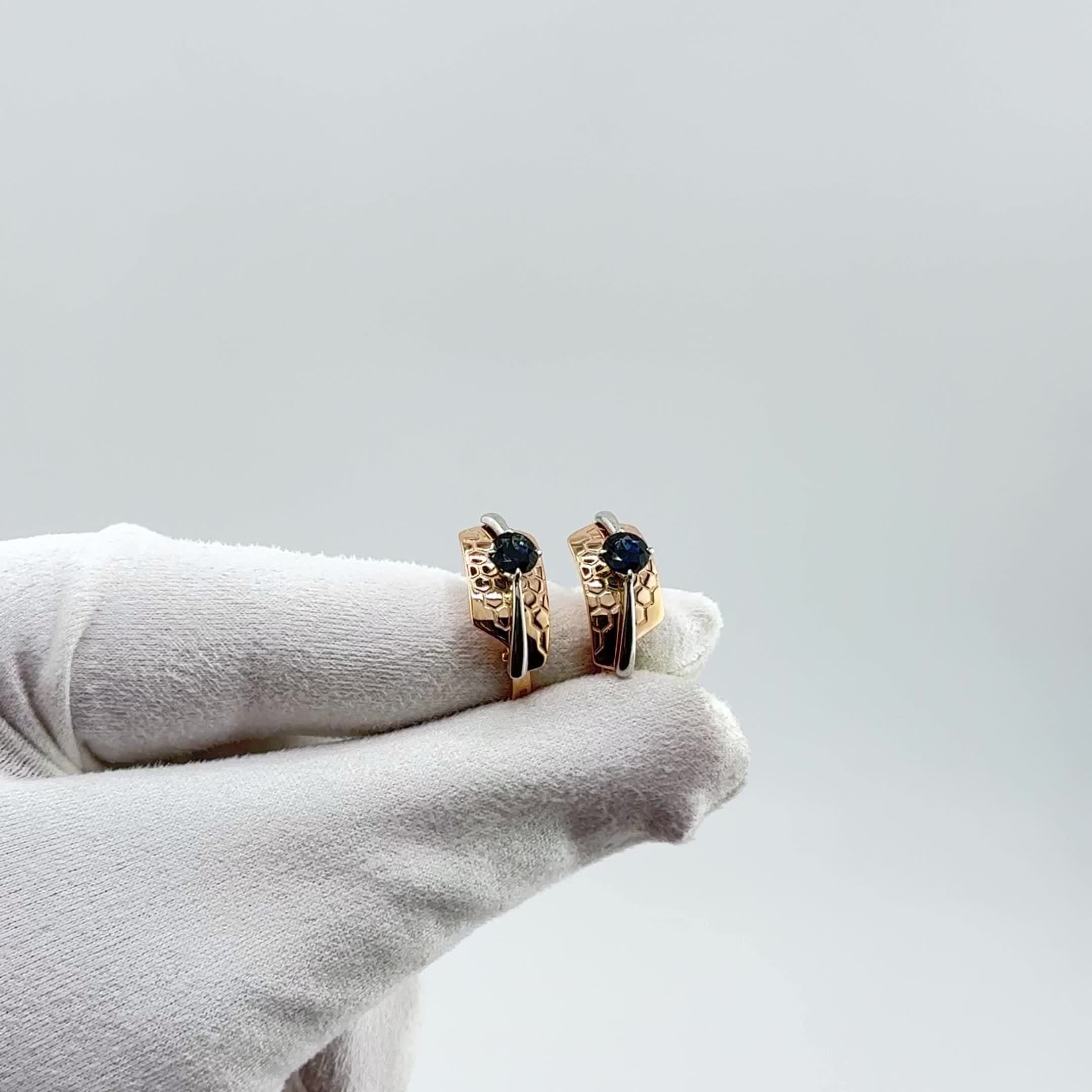 Серьги с сапфирами из золота 585 пробы арт. 942027к.1