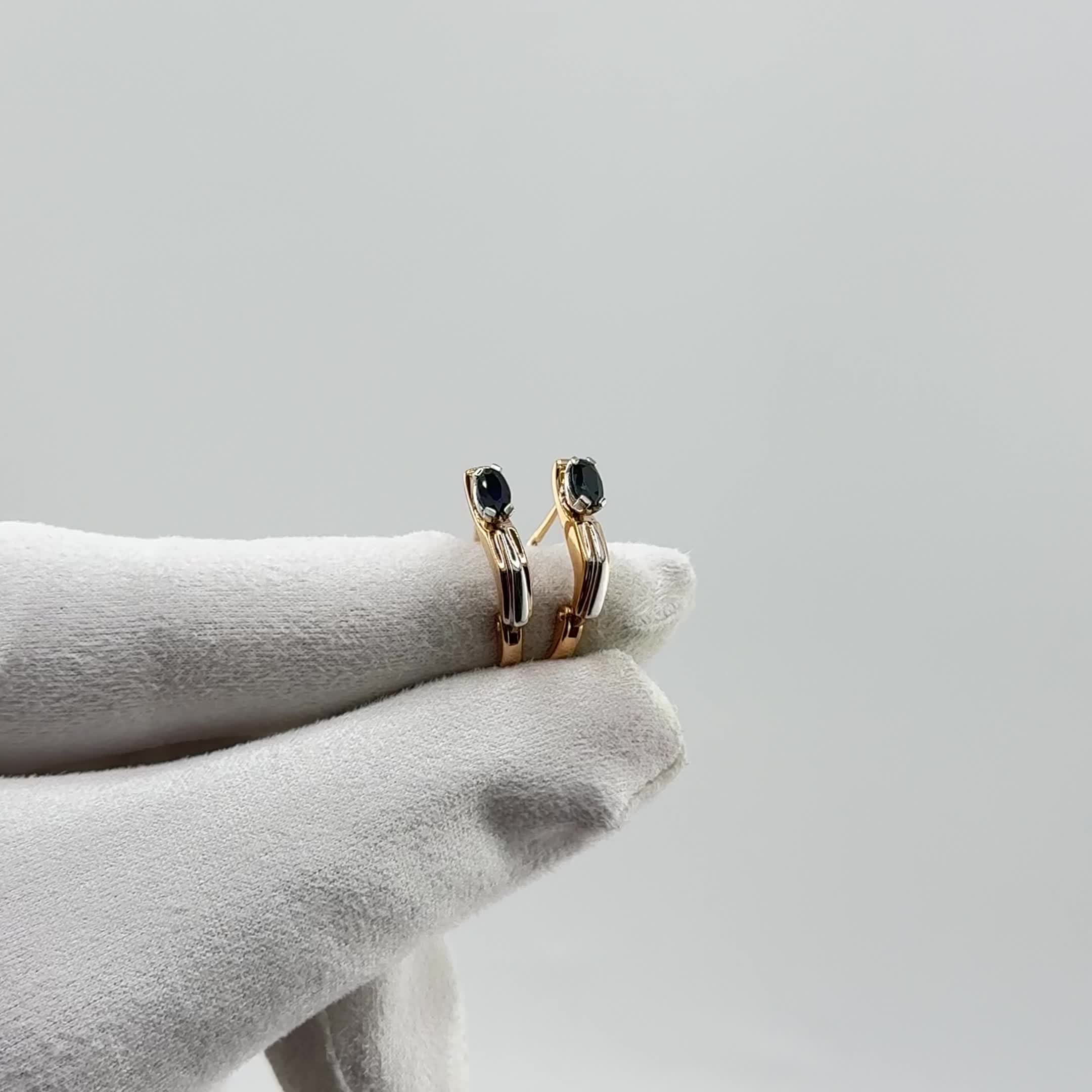 Серьги с сапфирами из золота 585 пробы арт. 942202к.1