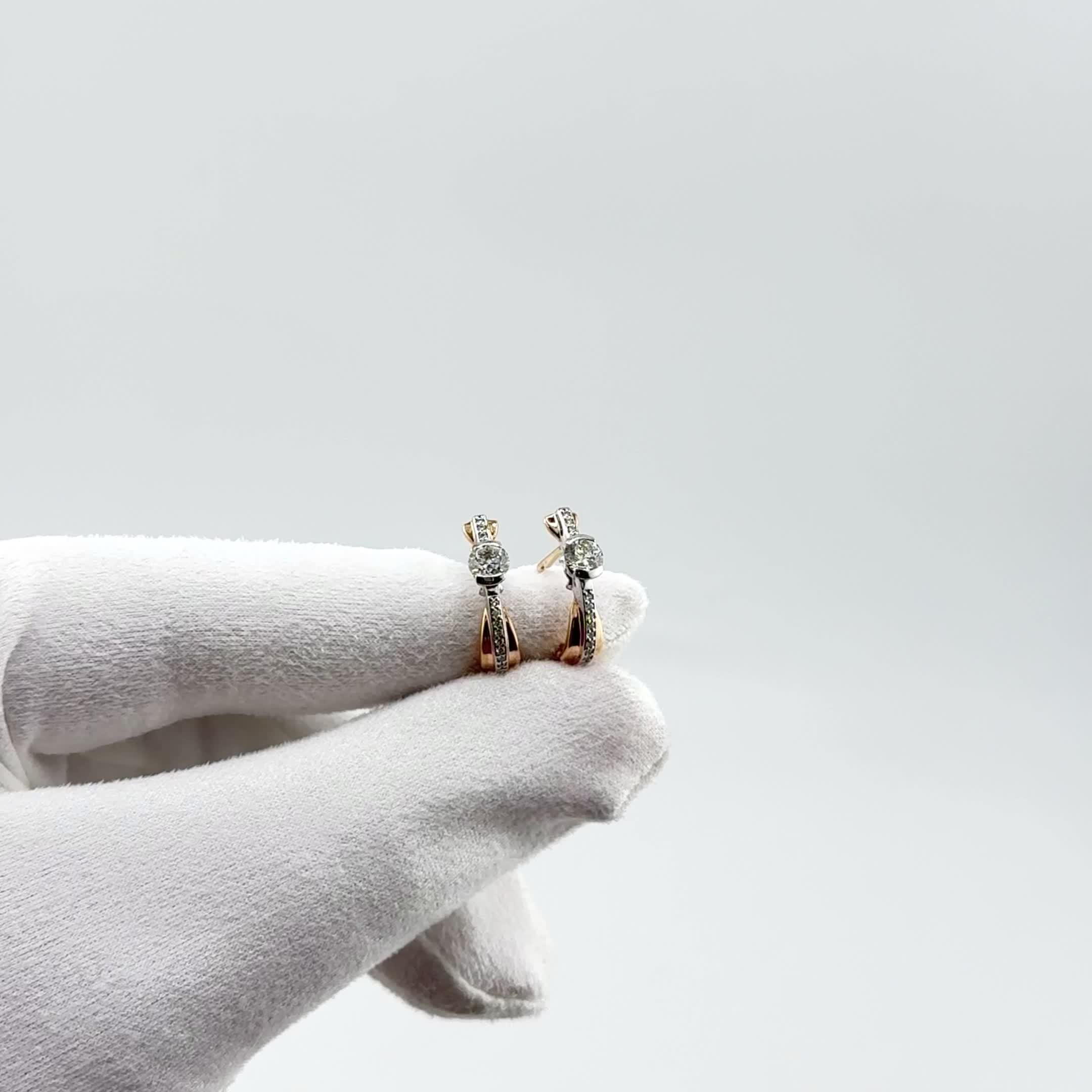 Серьги с бриллиантами из золота 585 пробы арт. 942225к.1