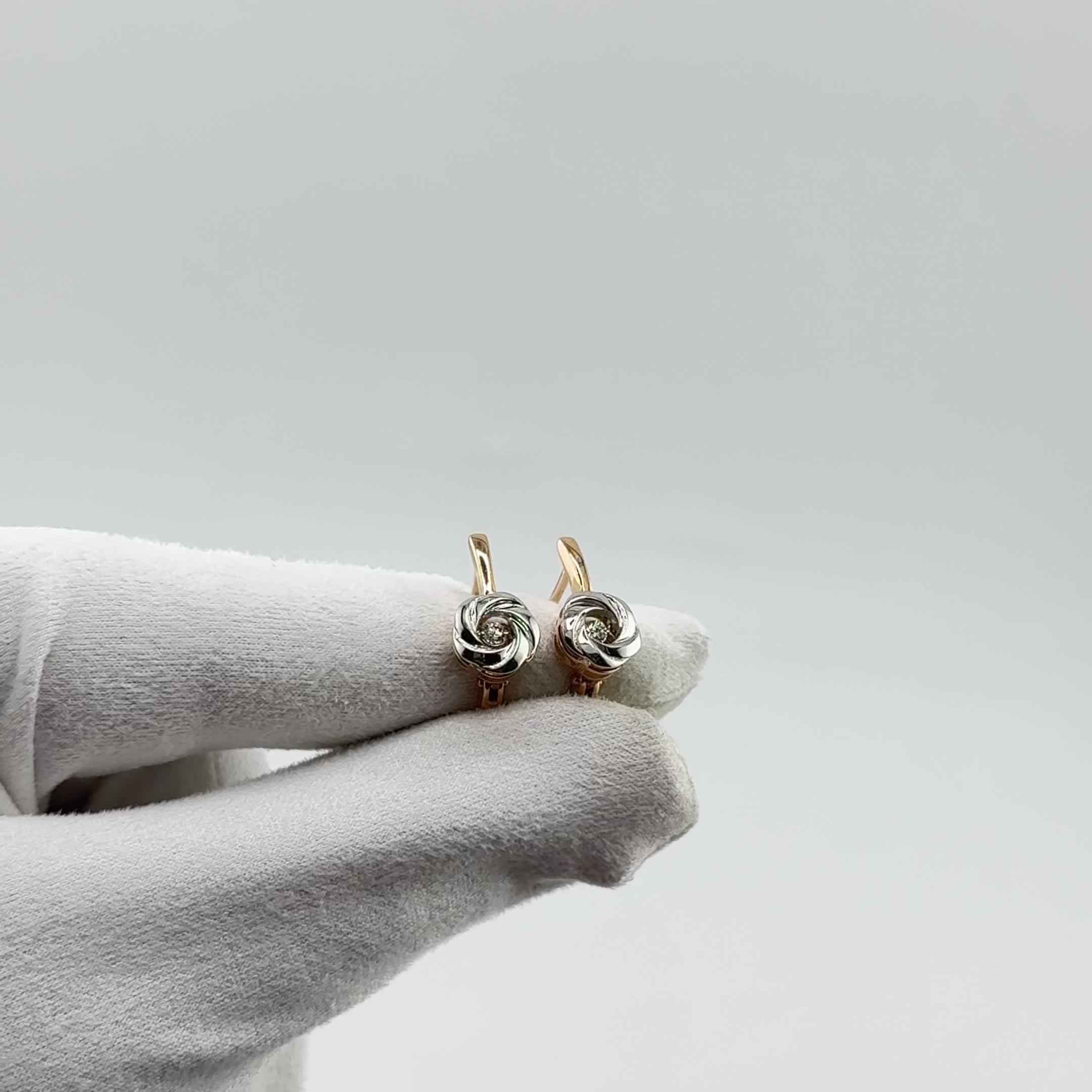 Серьги с танцующими бриллиантами из  золота 585 пробы арт. 942295к.1