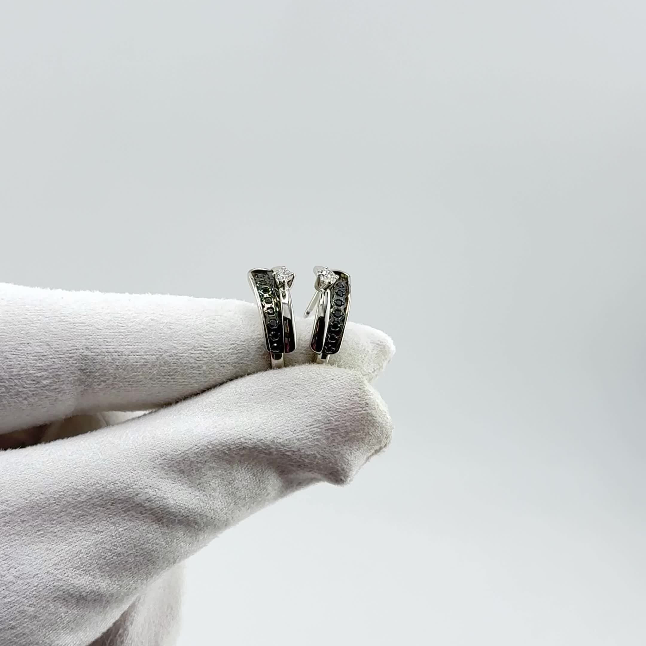 Серьги с бриллиантами из белого золота 585 пробы арт. 942326Ч.2