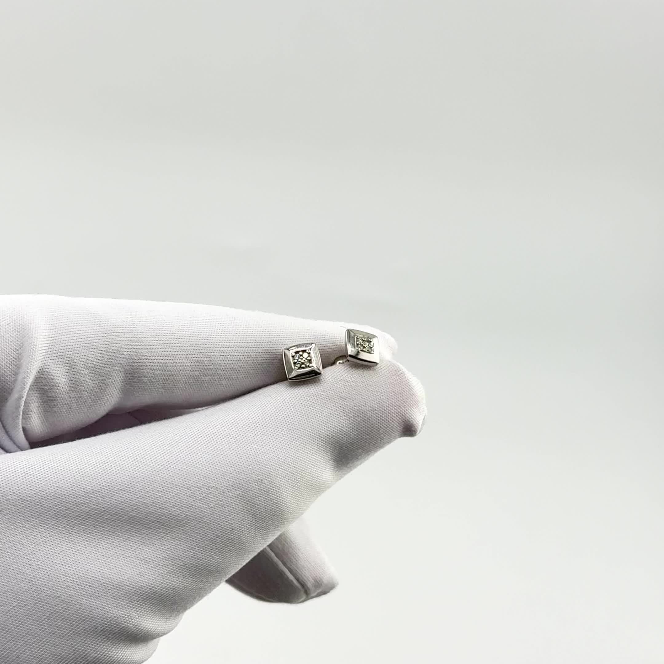 Серьги с бриллиантами из белого золота 585 пробы арт. 942382.2