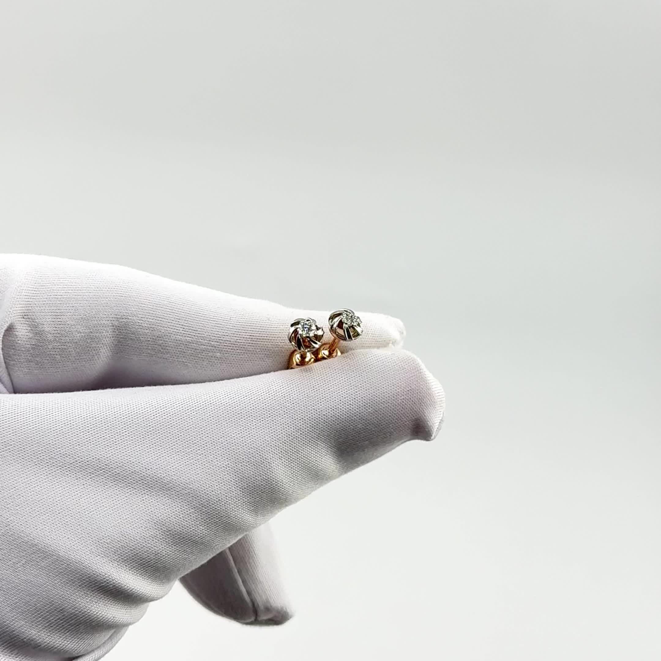 Серьги с бриллиантами из золота 585 пробы арт. 942385к.1