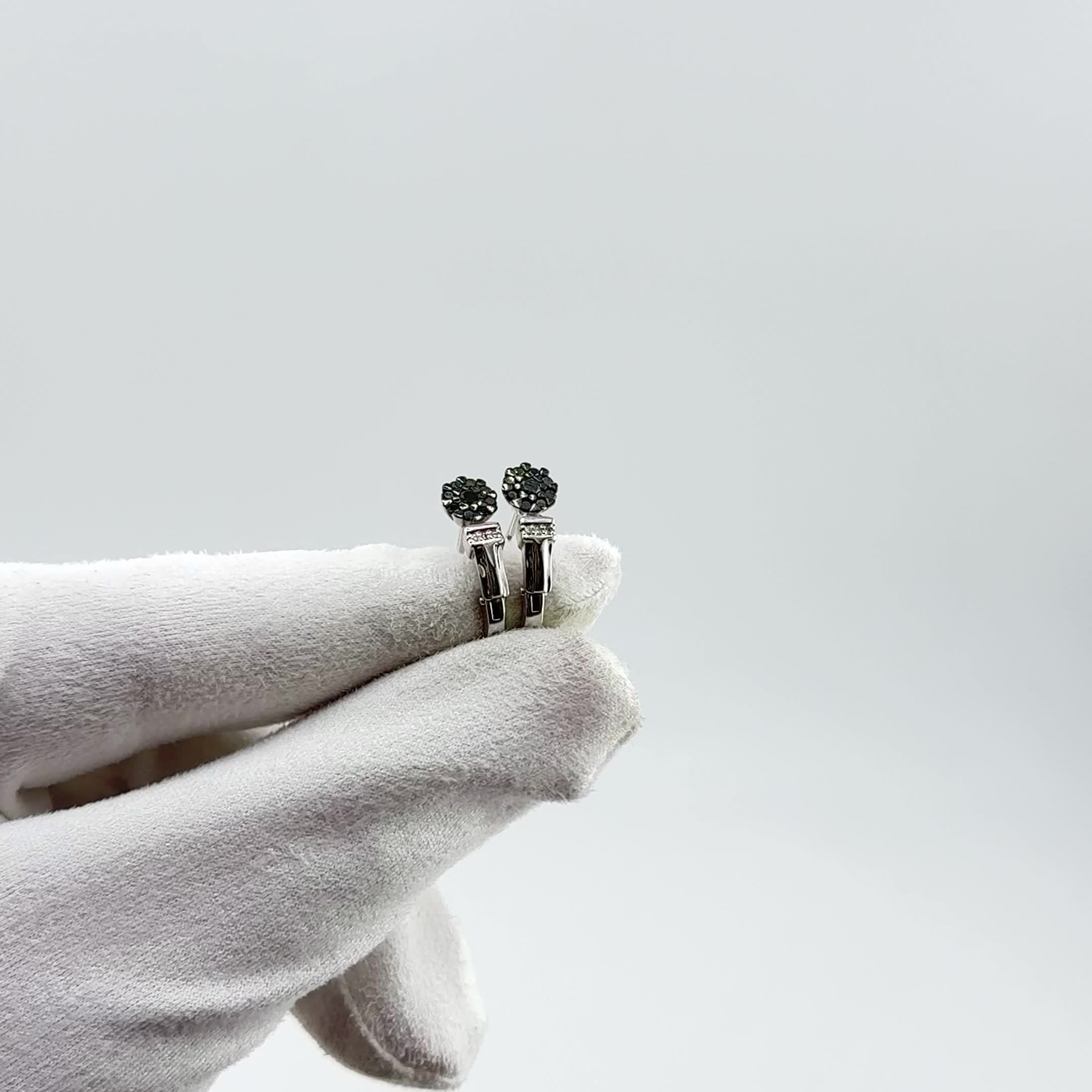 Серьги с бриллиантами из белого золота 585 пробы арт. 942413Ч.2