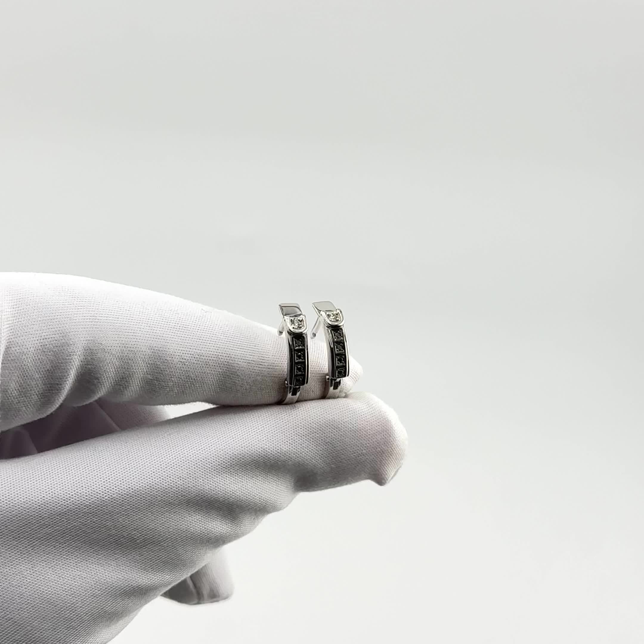 Серьги с бриллиантами из белого золота 585 пробы арт. 942671Ч.2