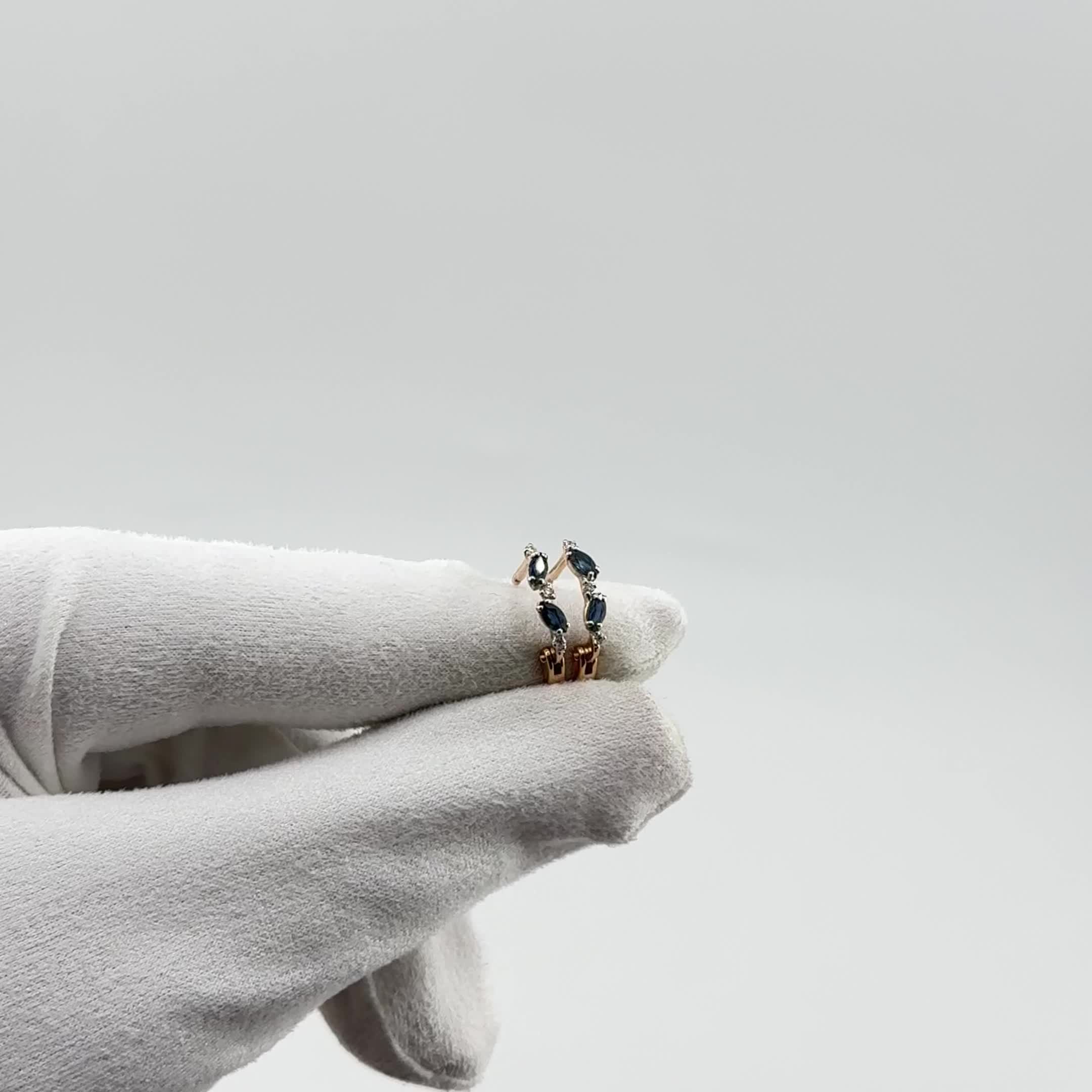 Серьги с сапфирами и бриллиантами из золота 585 пробы арт. 942702к.1