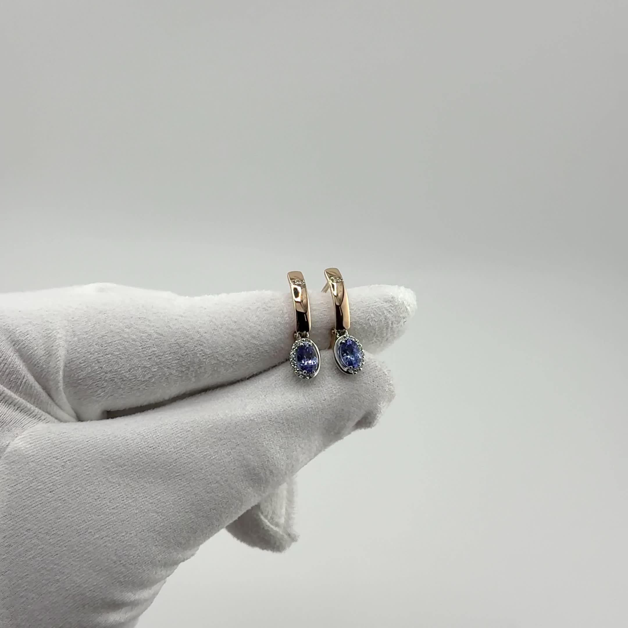 Серьги с танзанитами и бриллиантами из золота 585 пробы арт. 942709к.1