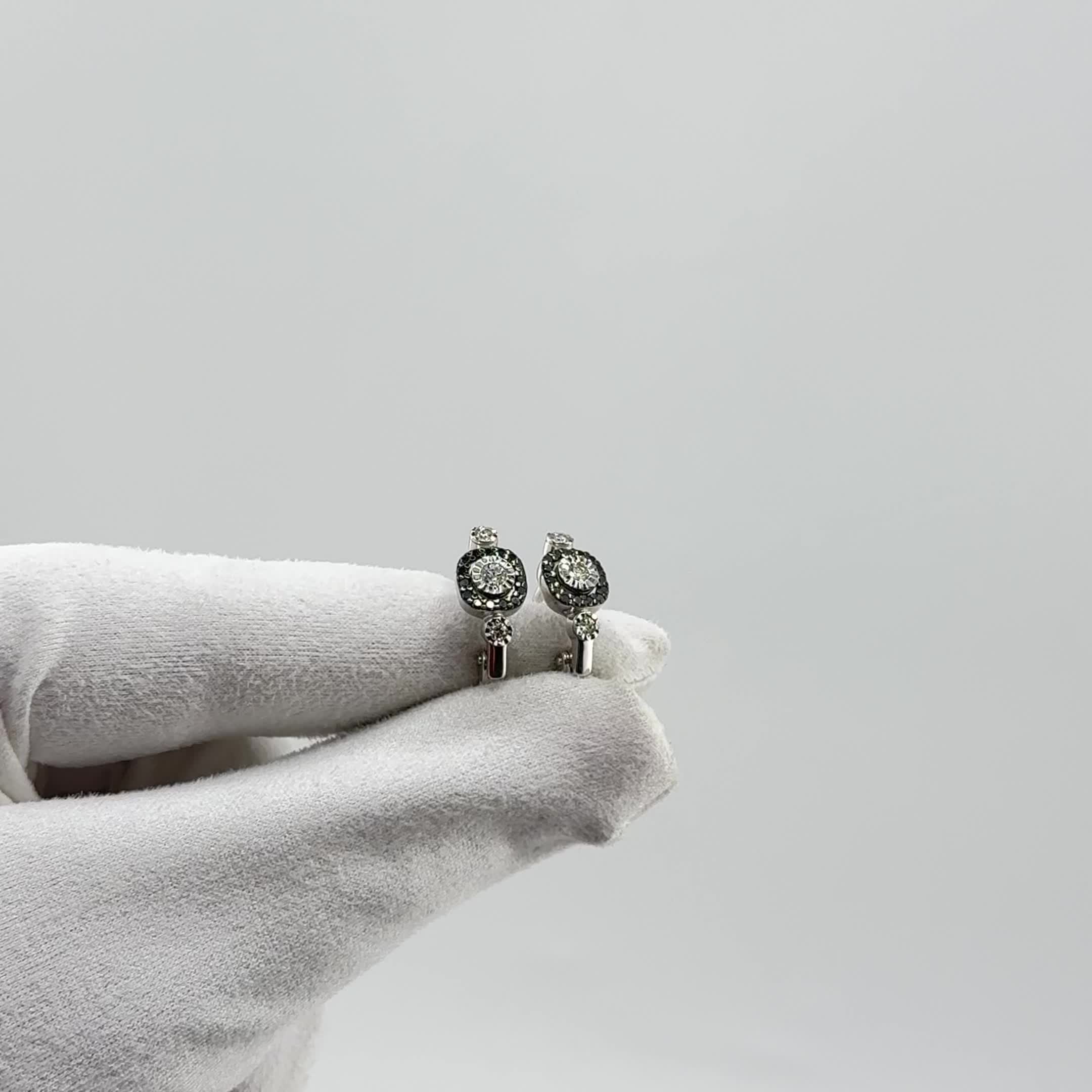 Серьги с бриллиантами из белого золота 585 пробы арт. 942793Ч.2