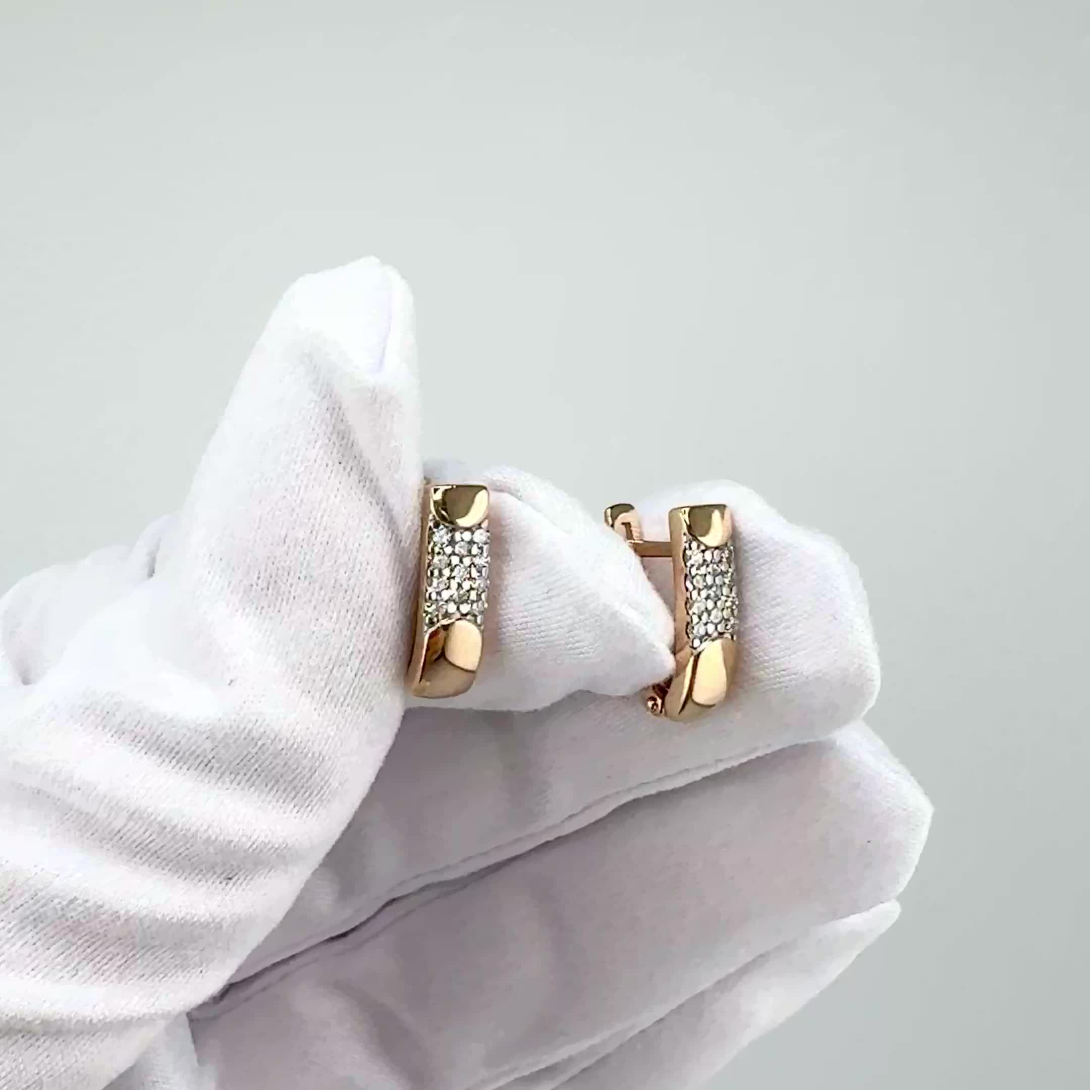 Серьги с бриллиантами из золота 585 пробы арт. 942807к.1