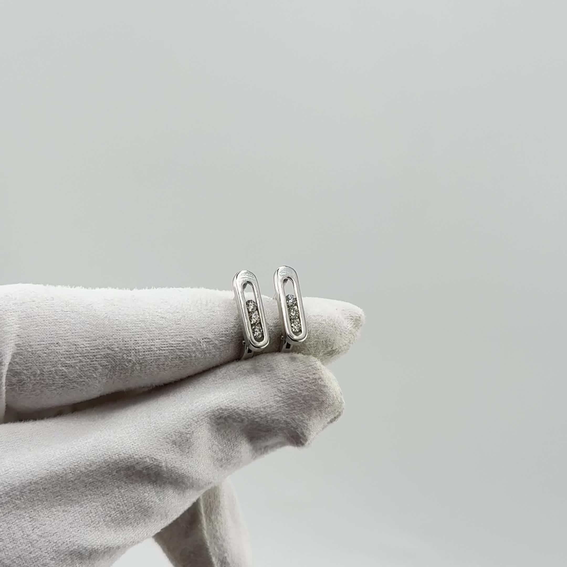 Серьги с бриллиантами из белого золота 585 пробы арт. 942813.2