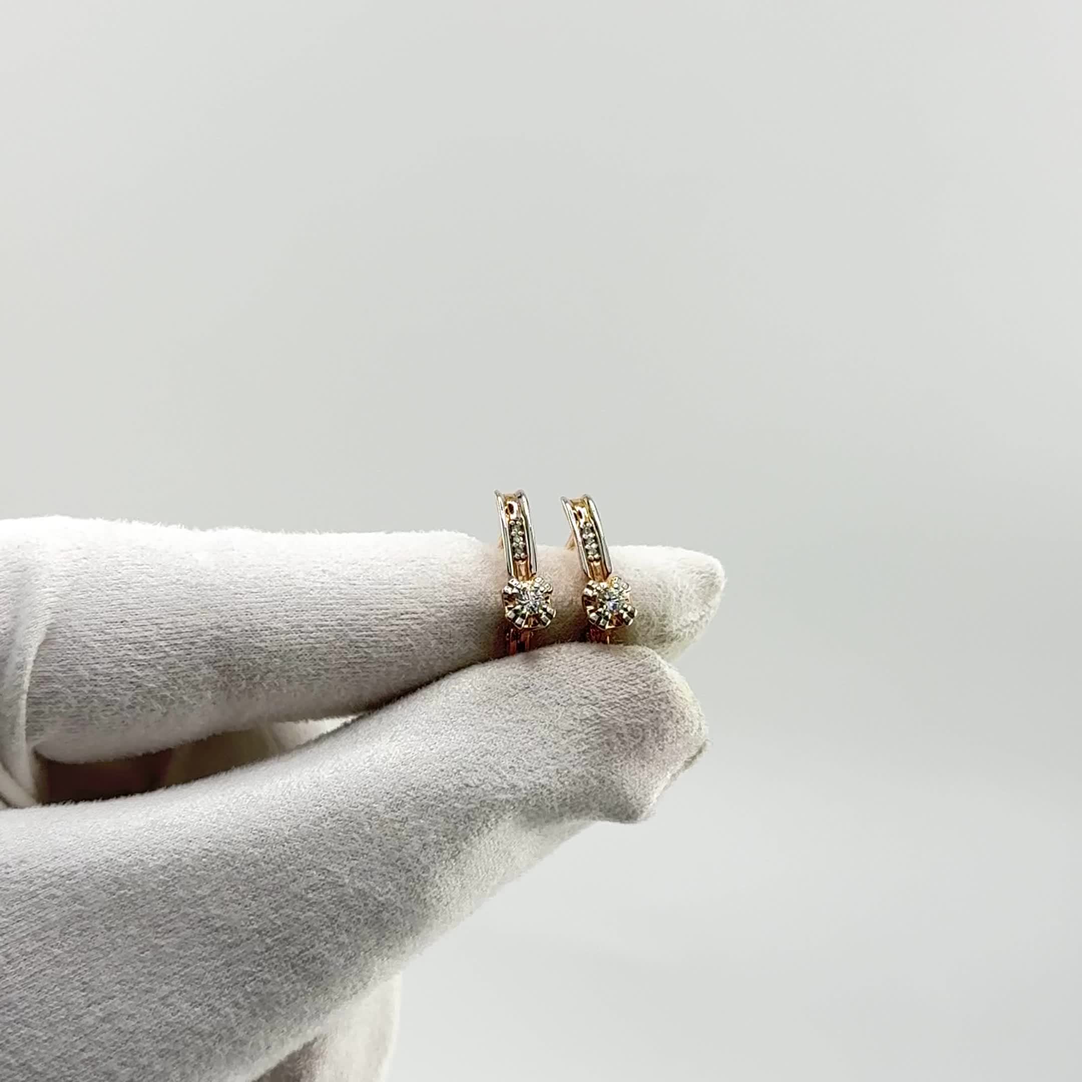 Серьги с бриллиантами из золота 585 пробы арт. 942850к.1