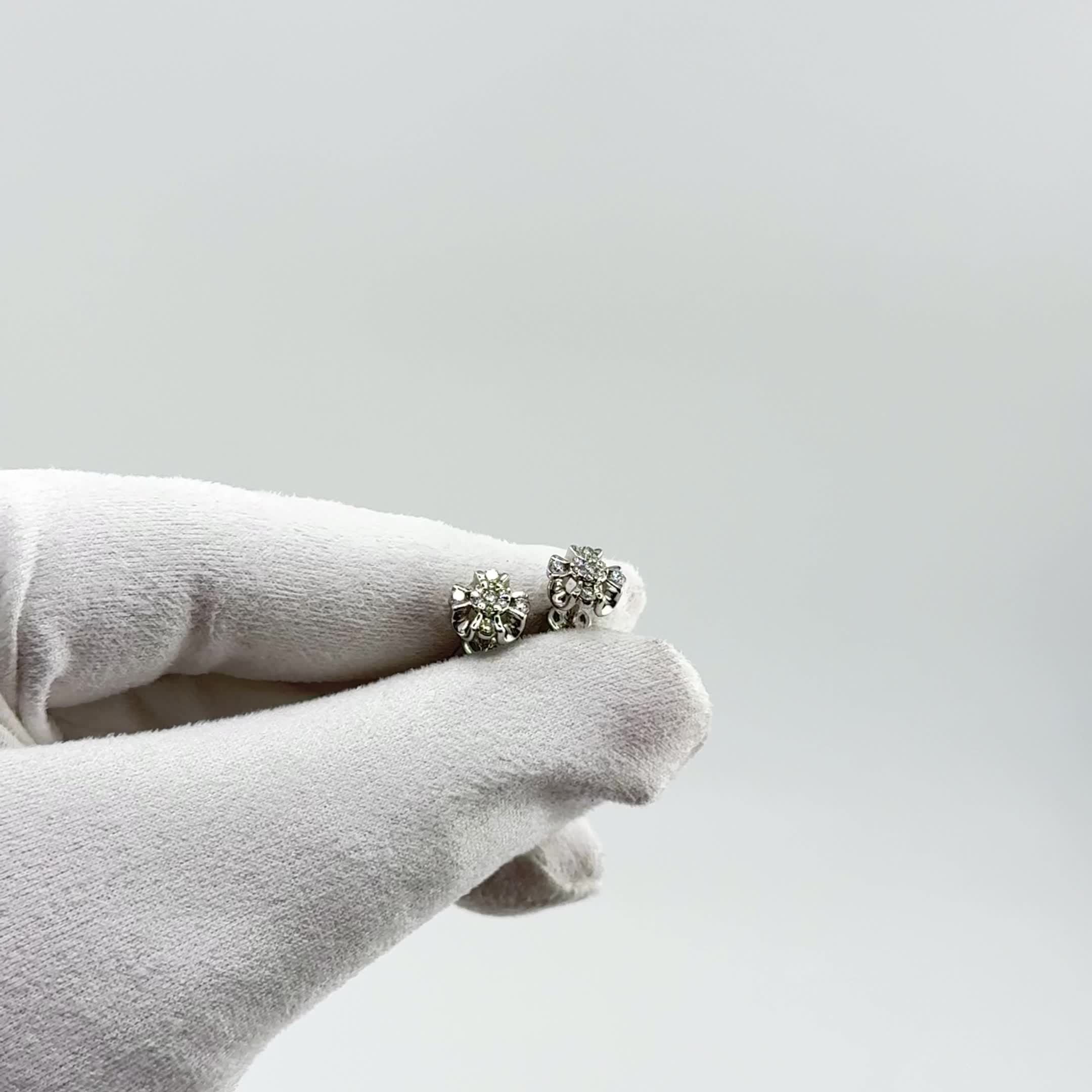 Серьги с бриллиантами из белого золота 585 пробы арт. 942860.2