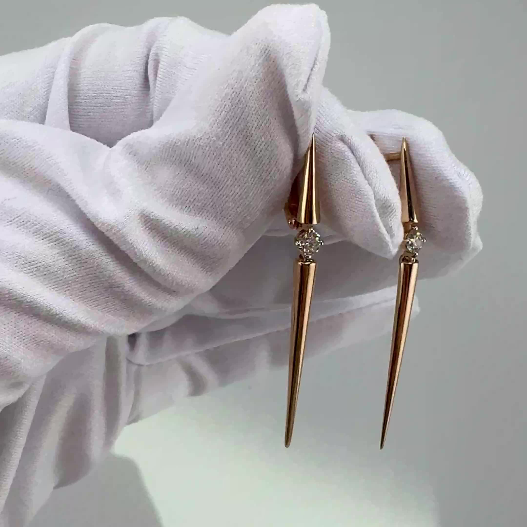 Серьги с бриллиантами из золота 585 пробы арт. 942880к.1